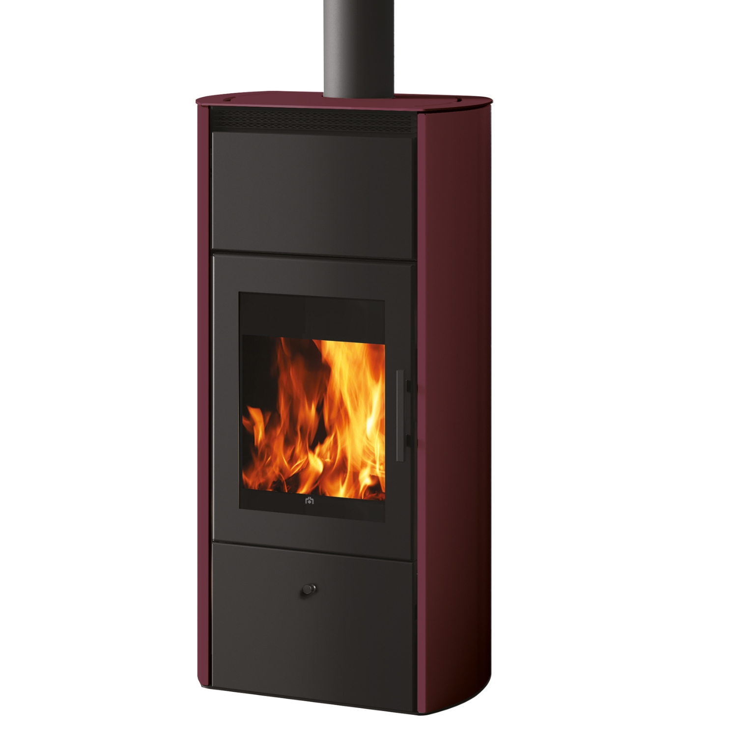 Edilkamin Flamma 14 CS Wasserführender Kaminofen Stahl Bordeaux