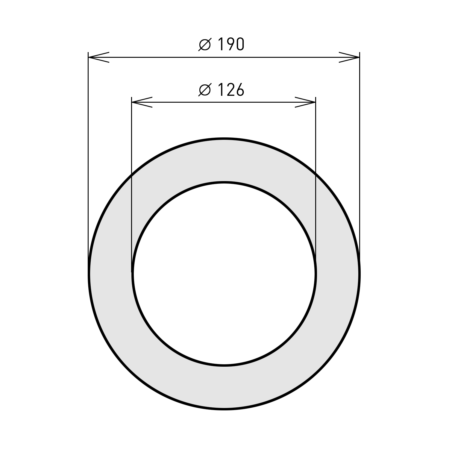 Raik Basic Wandrosette 120mm schwarz 3cm für Rauchrohr / Ofenrohr