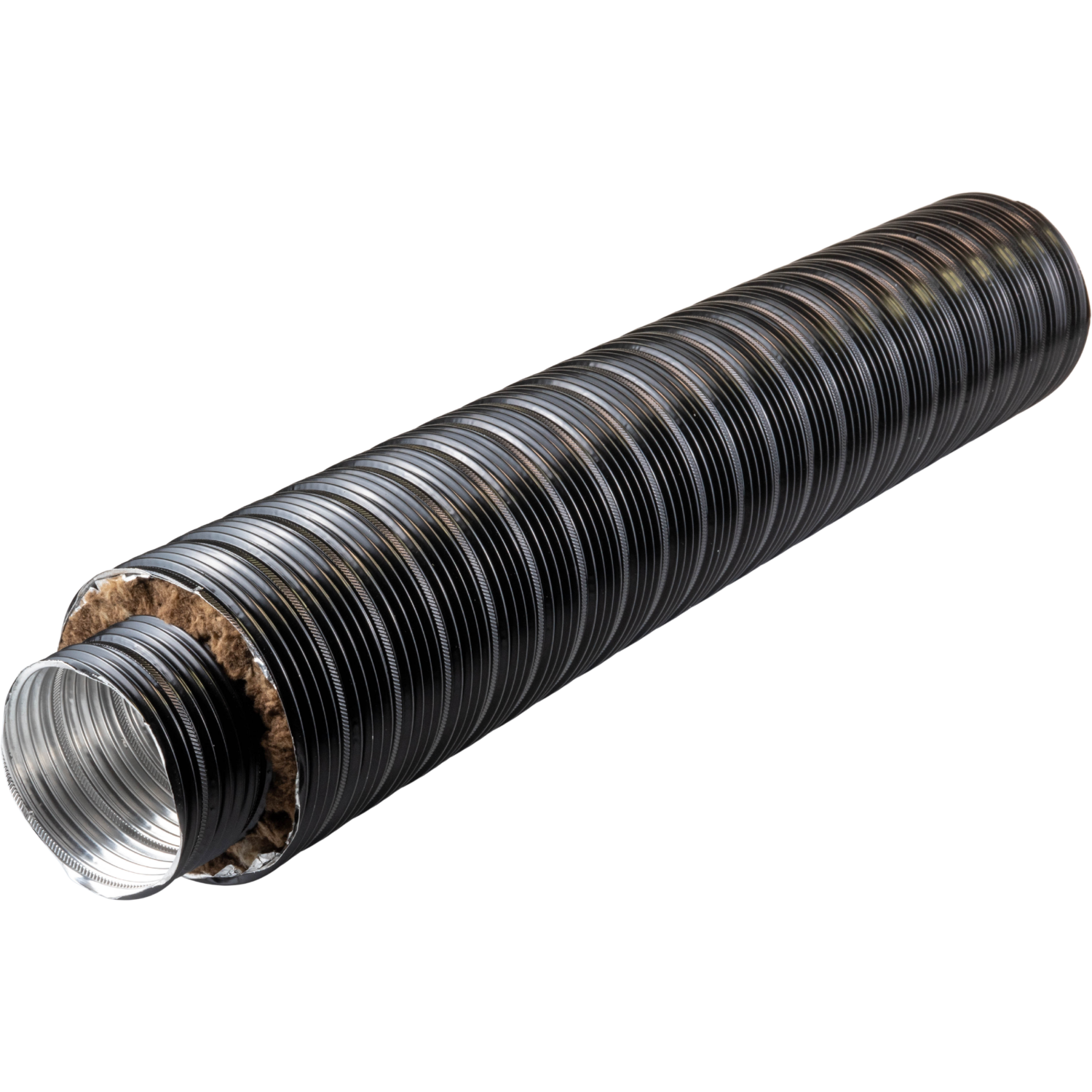 Therm Flex Aluflexrohr isoliert schwarz Ø 100 mm Länge 0,75 m, für Außenluft-Anschluss