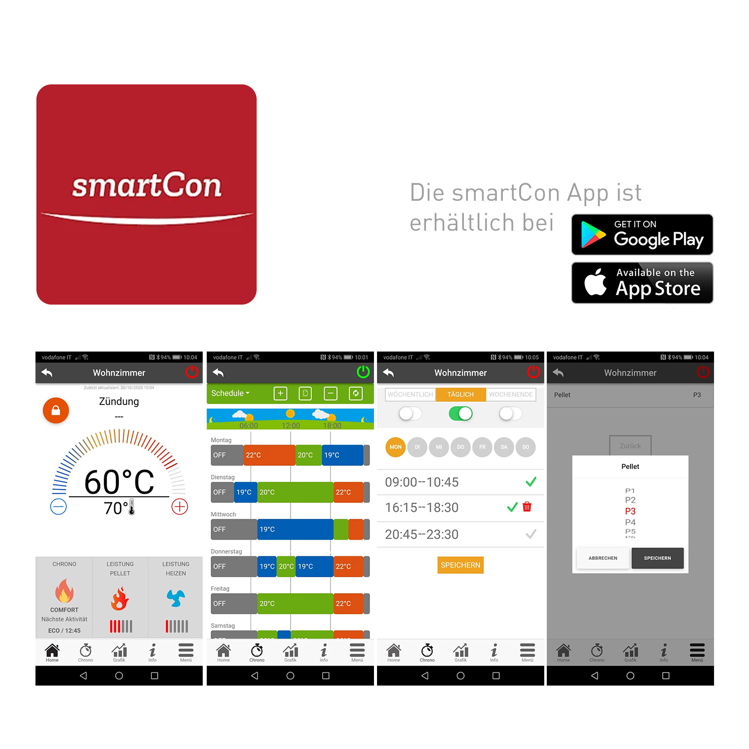 Justus smartCon-WiFi-Modul App für Pelletöfen Justus smartCon-WiFi-Modul App für Pelletöfen