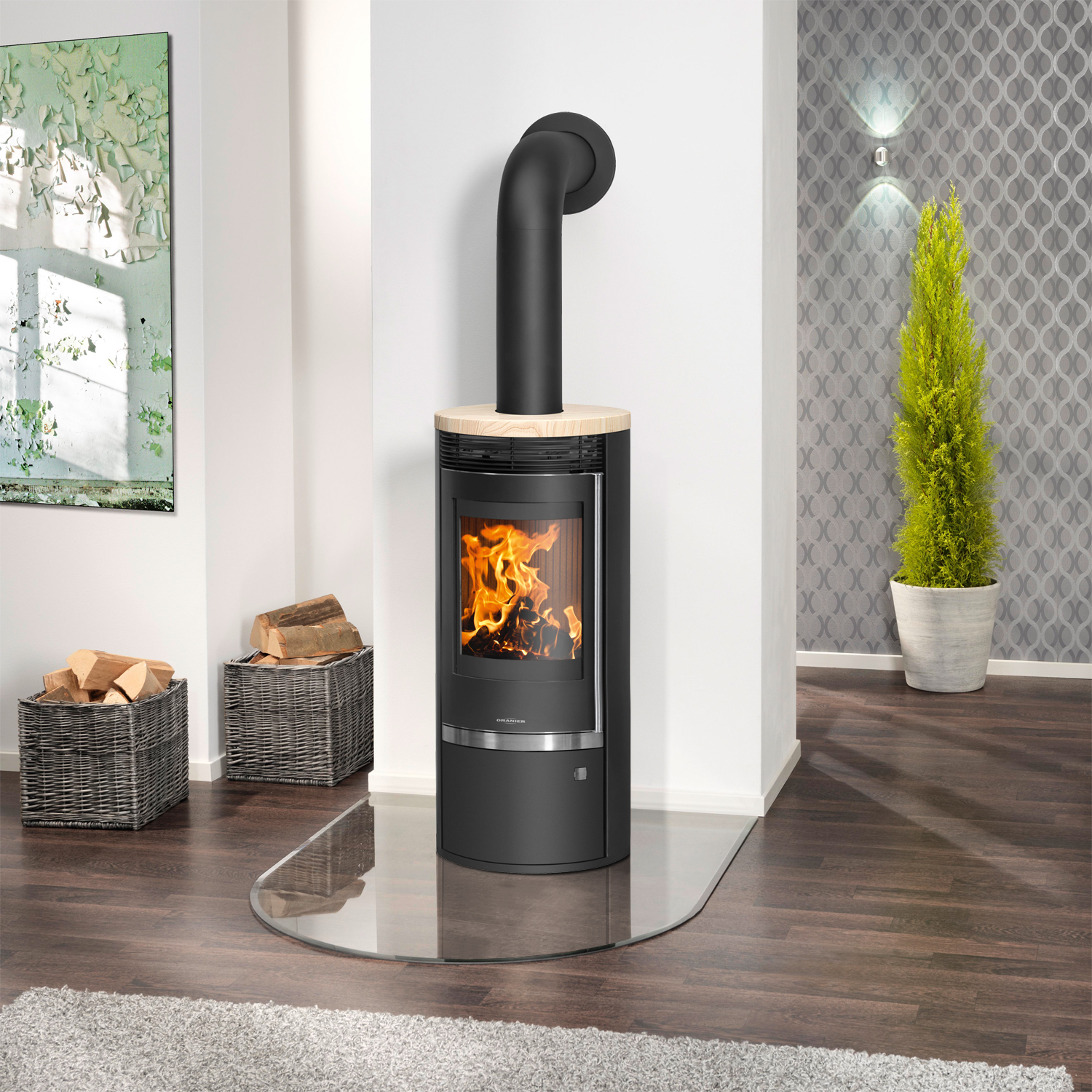 Oranier Rota Top 2.0 Kaminofen Stahl Schwarz mit Sandstein-Abdeckplatte Oranier Rota Top 2.0 Kaminofen Stahl Schwarz mit Sandstein-Abdeckplatte