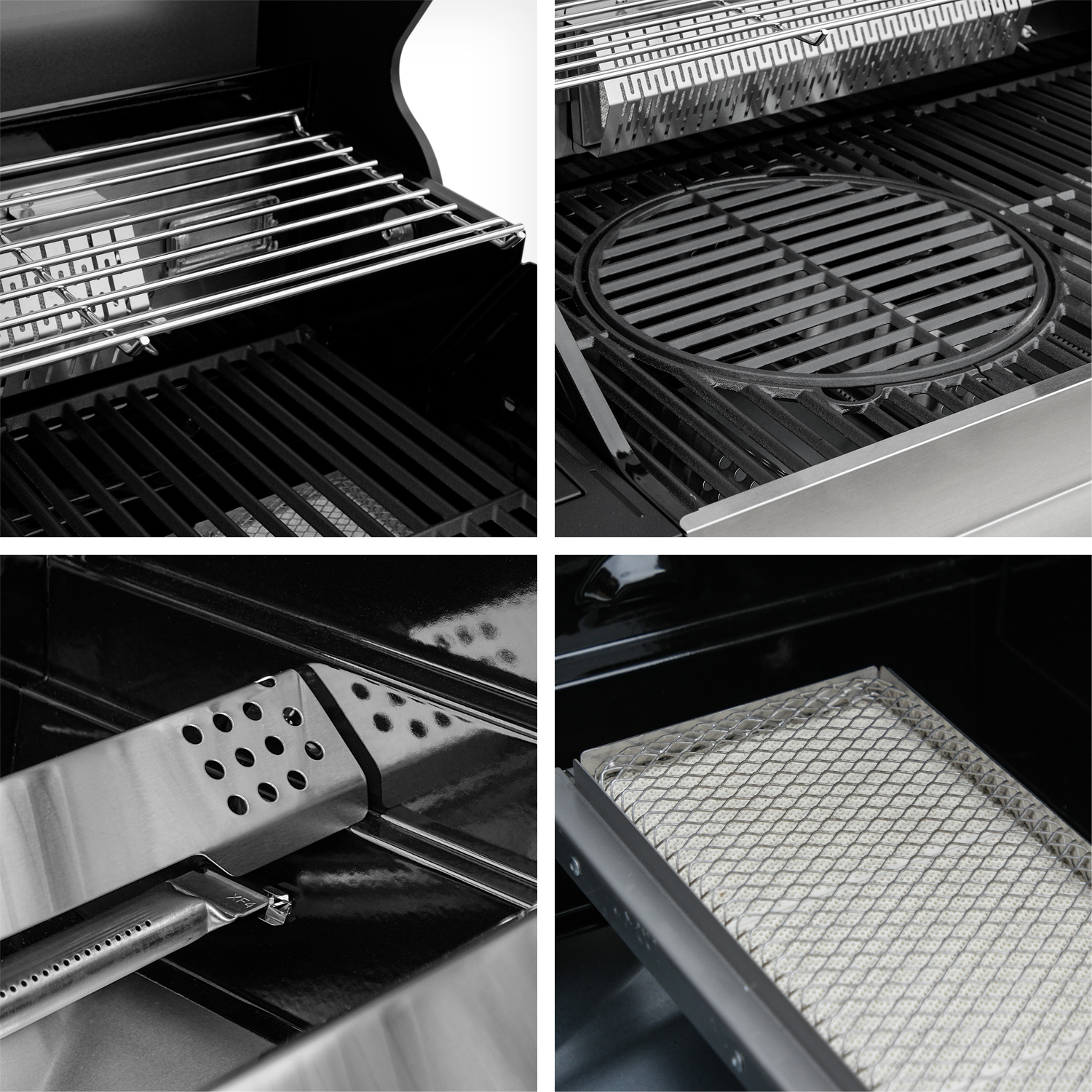 Feuergott Gas-Grillstation Hektor 4B-S All Inclusive mit Abdeckhaube, Drehspieß und 4-teiligem Grillbesteck