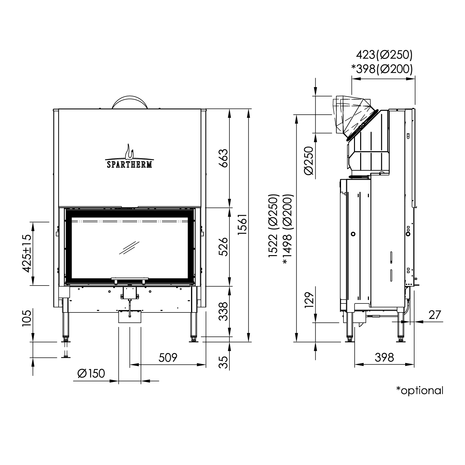 Spartherm Varia 1V-87h-4S Kamineinsatz RRA Ø 200 mm Spartherm Varia 1V-87h-4S Kamineinsatz RRA Ø 200 mm