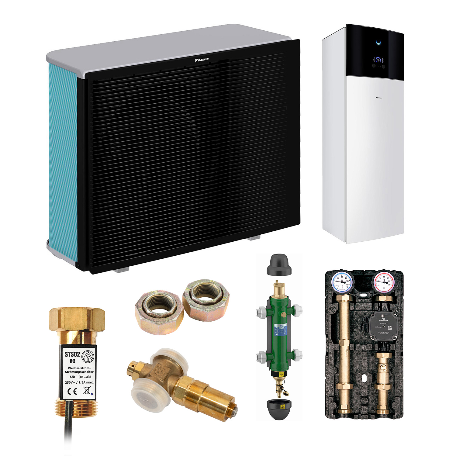 DAIKIN Altherma 3 H MT Baugröße 8 Hydrosplit-Wärmepumpe – Set 1 Heizkreis für Heizkörper mit Trinkwarmwasserbereitung 180 L