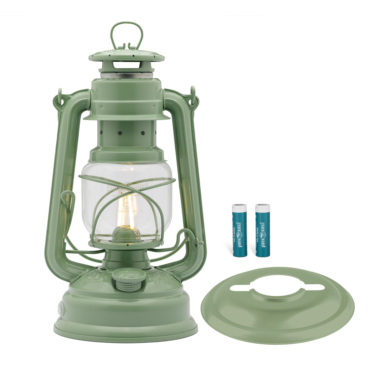 Feuerhand Interior Set Sage green (Baby Special LED-Lampe, Akku und Refelktorschirm)