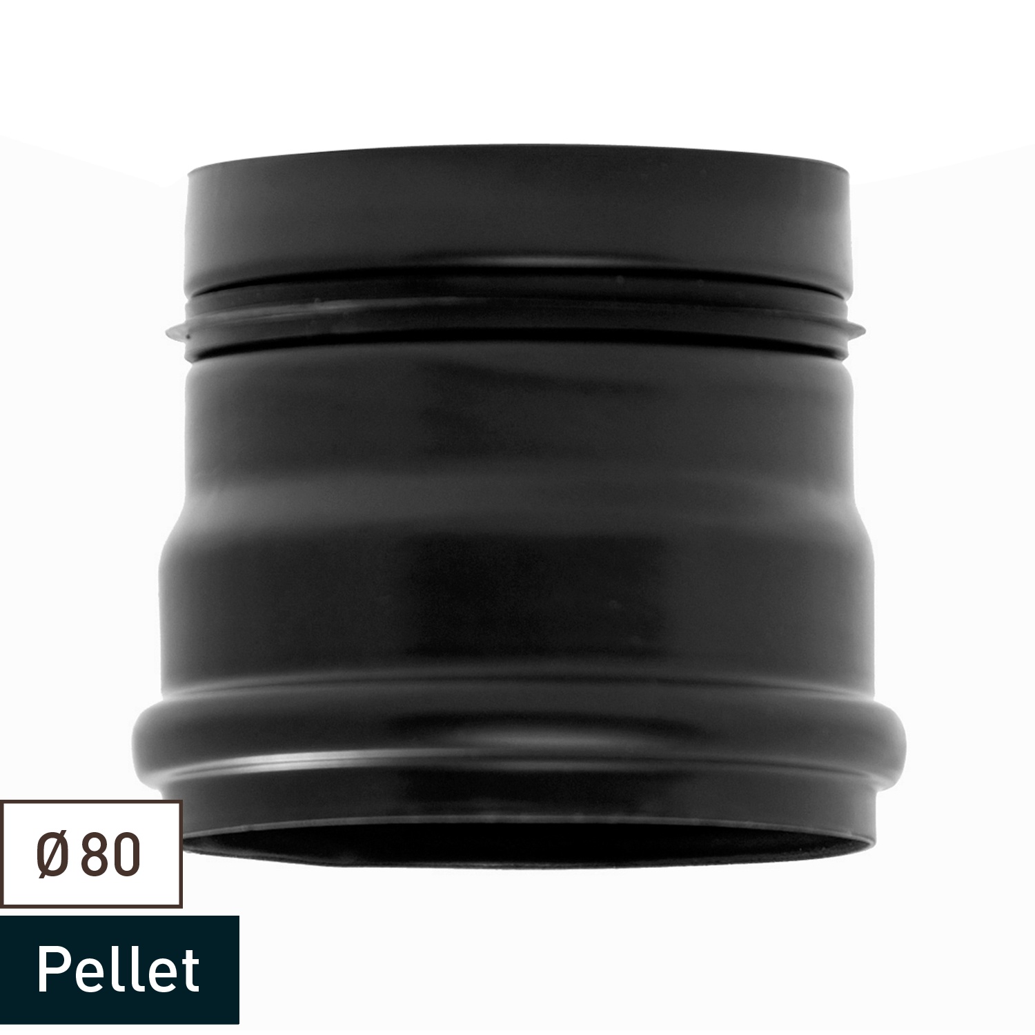 Raik Pelletrohr / Ofenrohr 80mm - Ofenanschlussstück schwarz