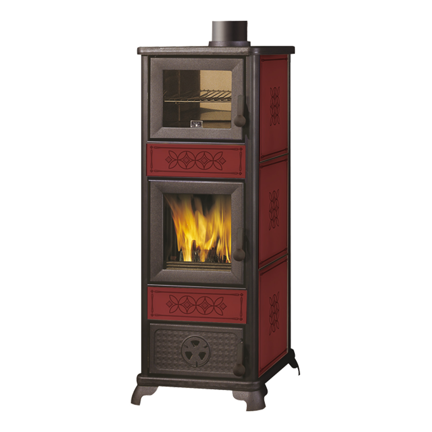 EK63 Decor C Evo Kaminofen Keramik bordeaux