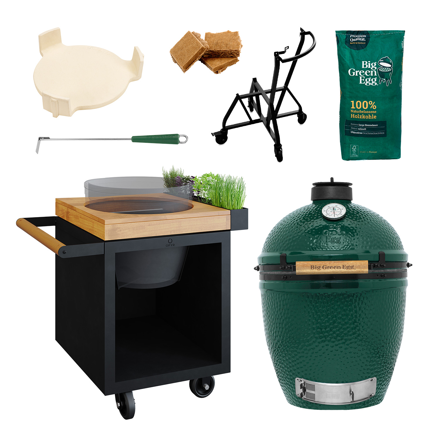 OFYR Sockel Black 65 PRO Teakholz für Kamado BGE + Big Green Egg Keramikgrill Large Starter-Set OFYR Sockel Black 65 PRO Teakholz für Kamado BGE + Big Green Egg Keramikgrill Large Starter-Set