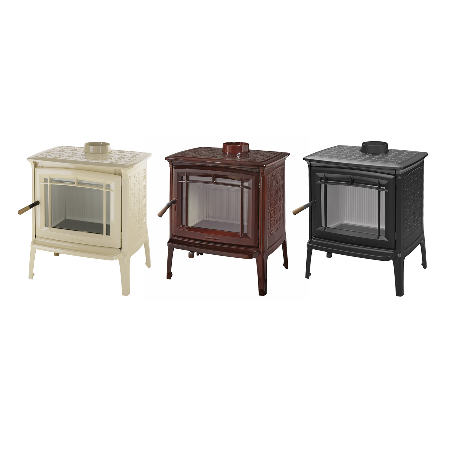 Hergom Shelburne Kaminofen Gusseisen Majolica Braun Hergom Shelburne Kaminofen Gusseisen Majolica Braun