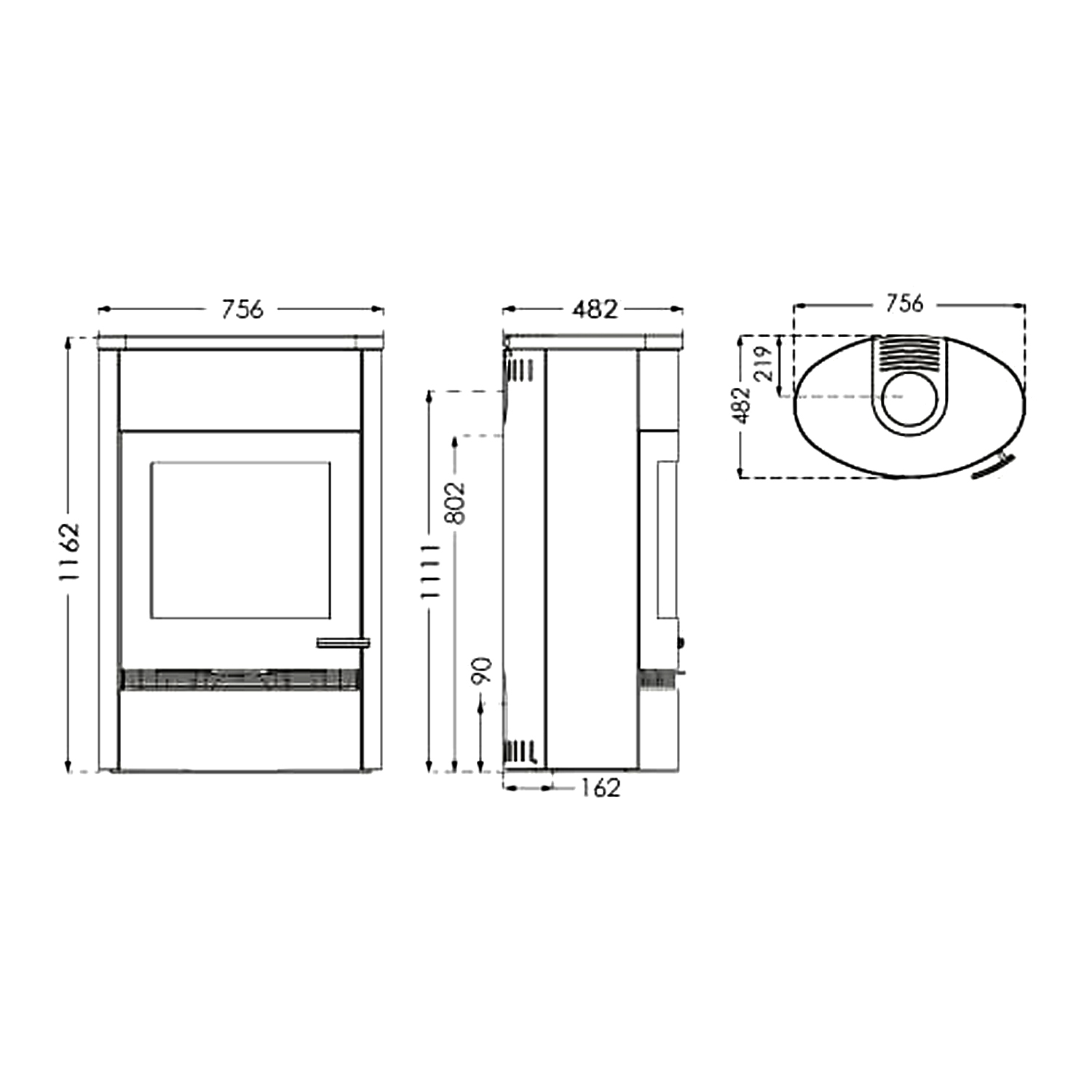 TermaTech TT22HST Kaminofen Stahl Schwarz TermaTech TT22HST Kaminofen Stahl Schwarz