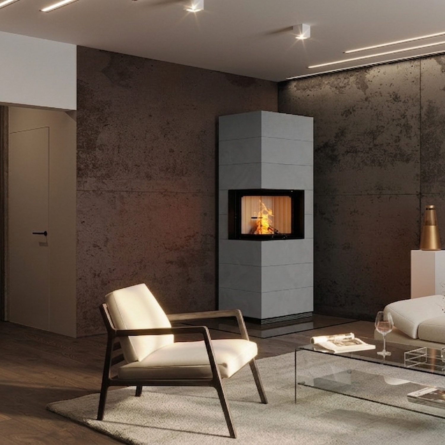 Spartherm SIM Varia 2L-55h Kaminbausatz RLA Feinbeton gespachtelt 3/3
