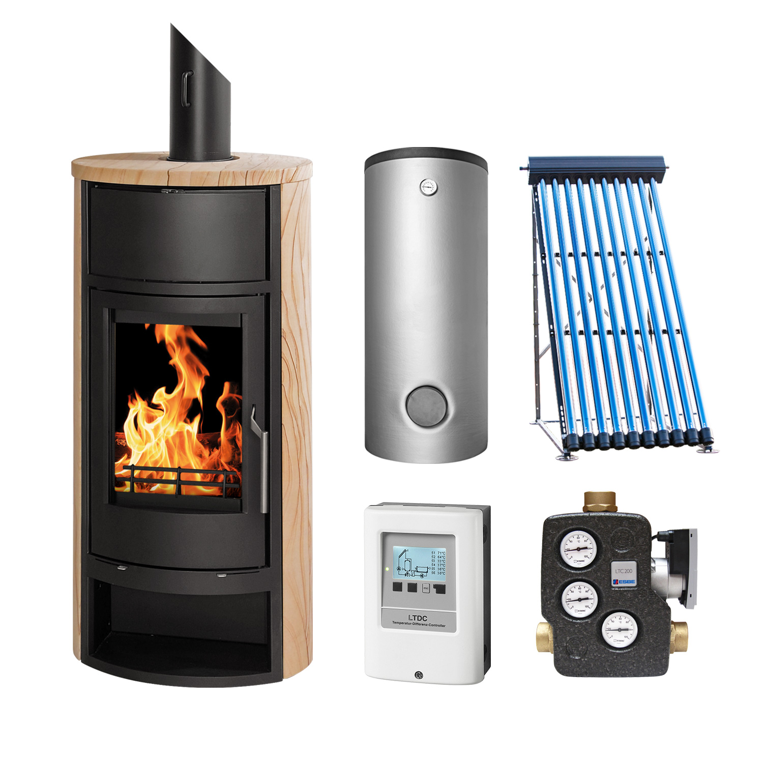 Schmitzker Faro Sunshine + Solar-Set 1 (7,52 m²) + Pufferspeicher 500 + SWT Schmitzker Faro Sunshine + Solar-Set 1 (7,52 m²) + Pufferspeicher 500 + SWT