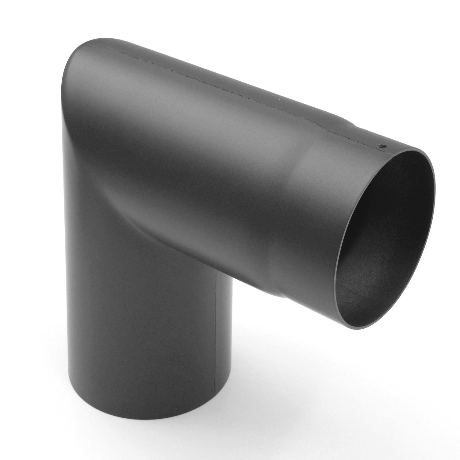 Raik Basic Rauchrohrbogen 120mm gussgrau 90° – 2teilig, ohne Tür für Rauchrohr / Ofenrohr