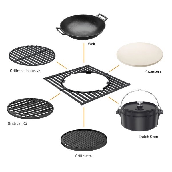 Rösle Vario Grillrost mit Zubehörteilen
