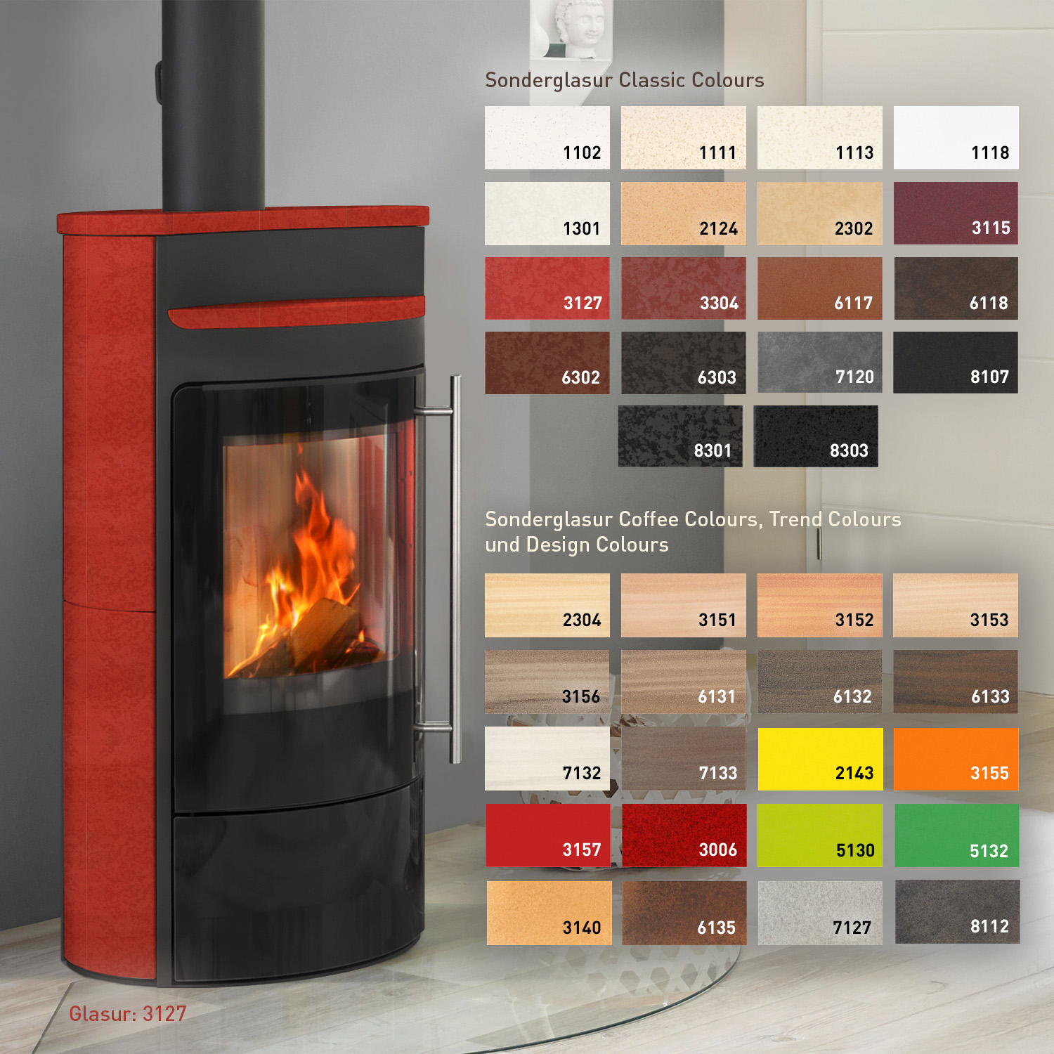 Olsberg Tecapa II Compact Kaminofen Stahltür / Keramik Sonderglasur Olsberg Tecapa II Compact Kaminofen Stahltür / Keramik Sonderglasur