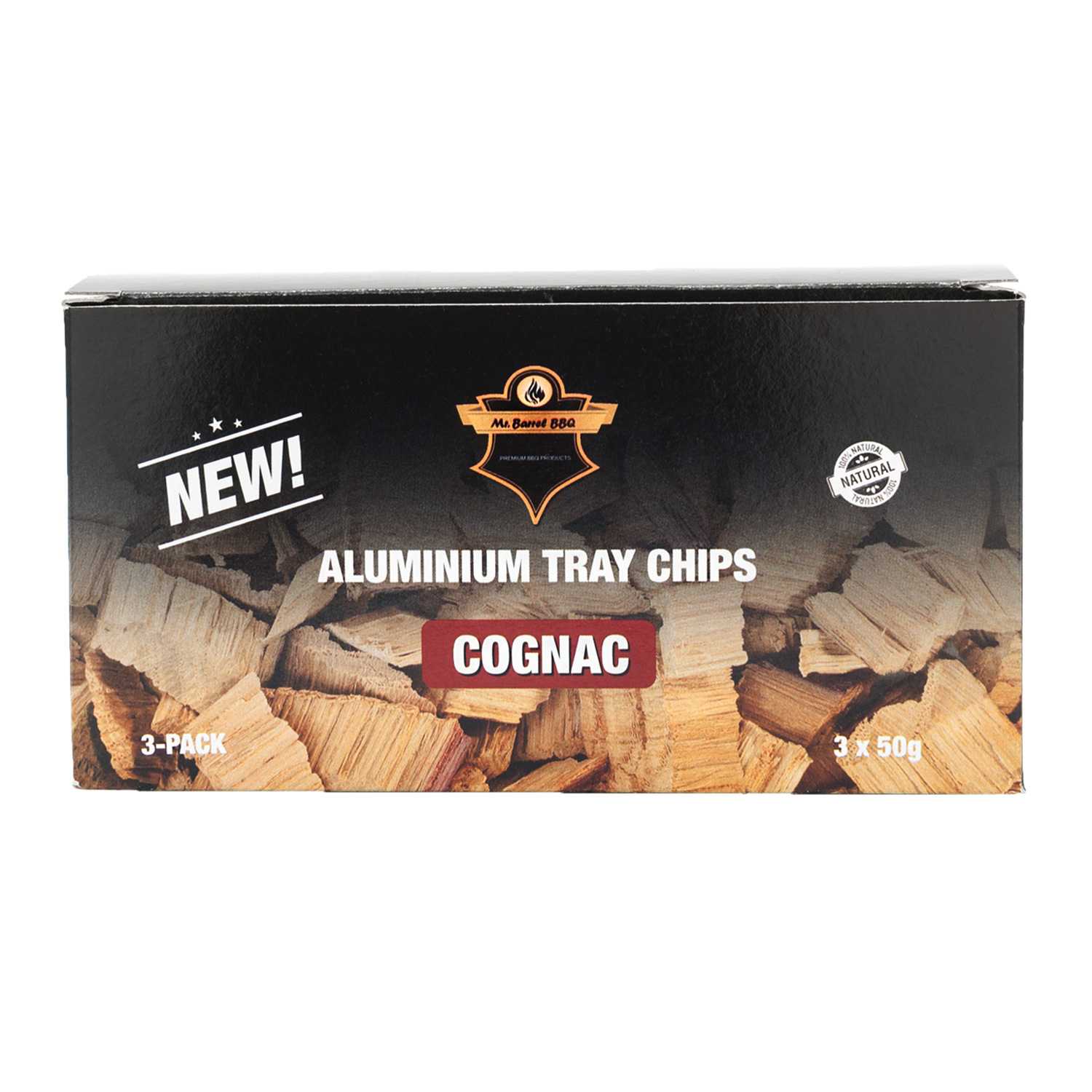 Mr. Barrel BBQ Smoking Chips S Cognac, 3 x 50 g