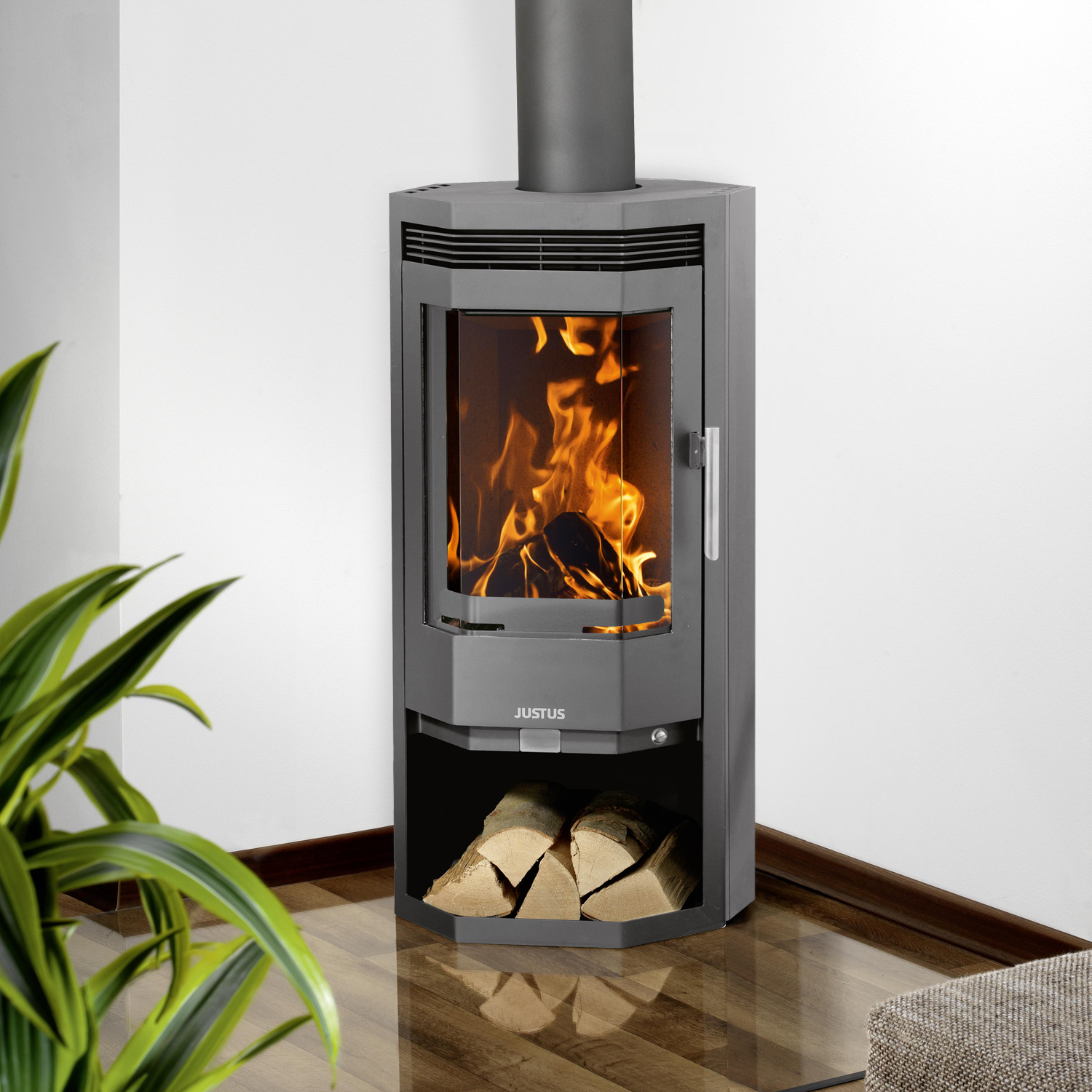 Justus Usedom 5D Kaminofen Stahl Gussgrau Justus Usedom 5D Kaminofen Stahl Gussgrau