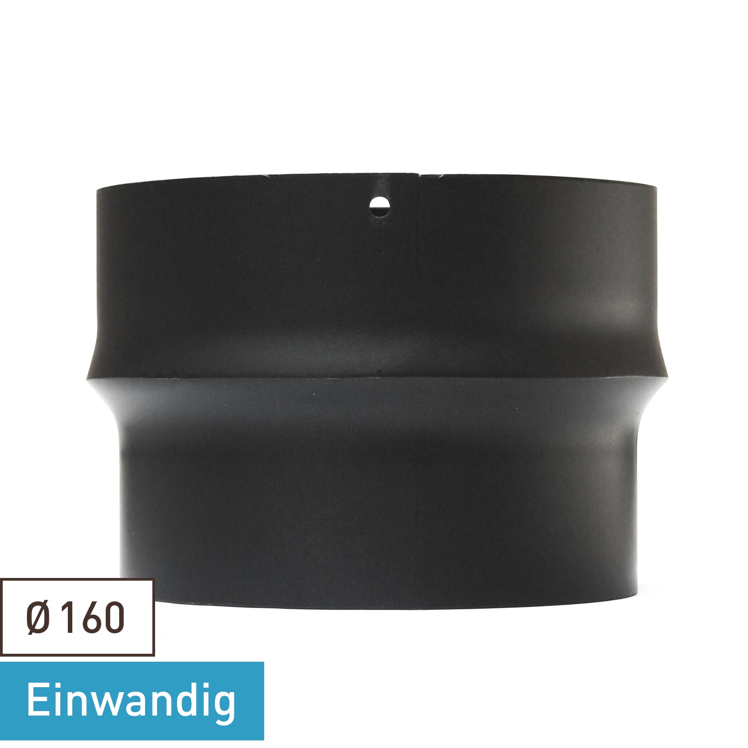 Raik Basic Erweiterung 160mm – 180mm schwarz für Rauchrohr / Ofenrohr