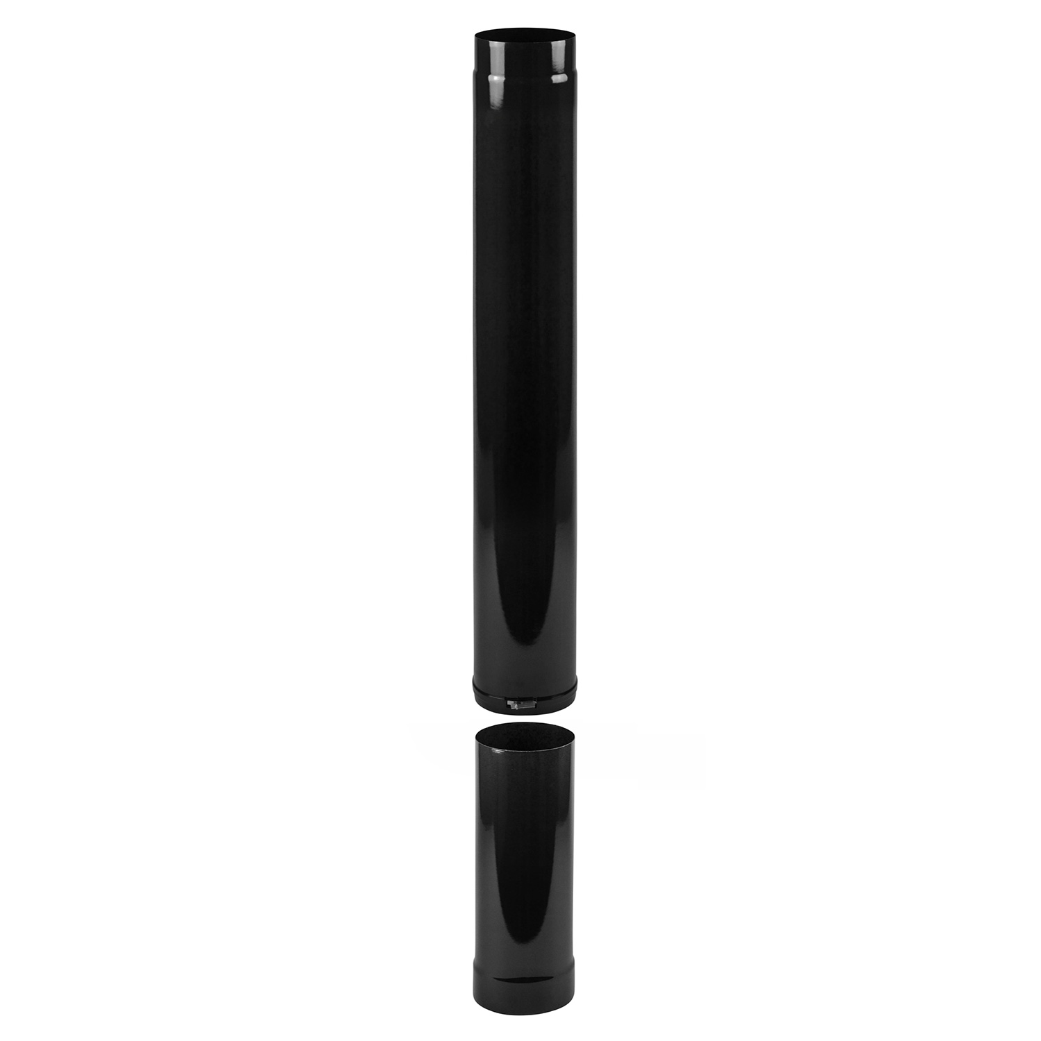Raik Rauchrohr / Ofenrohr Emaille 150mm - Länge 1000mm Teleskoprohr Schwarz