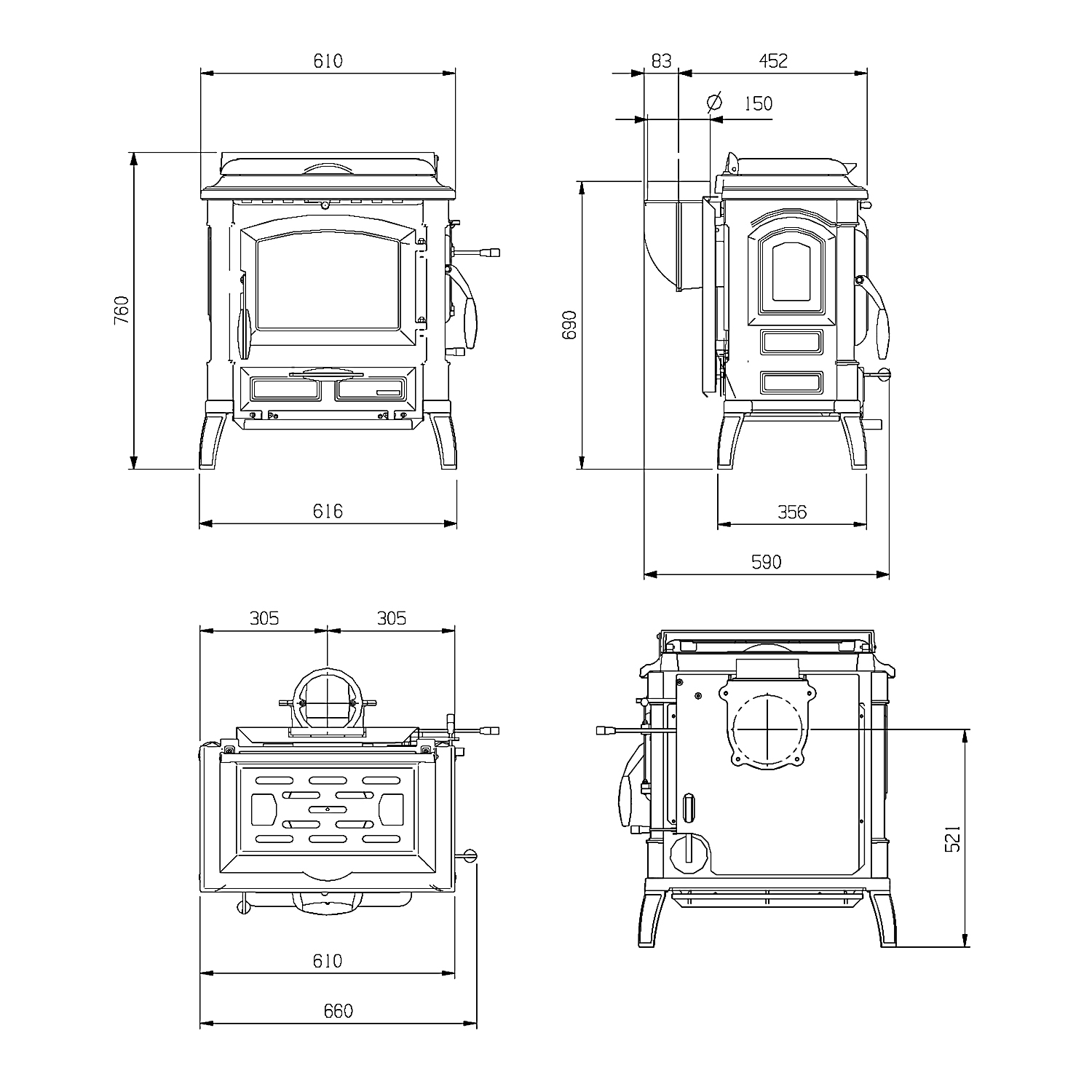 La Nordica Isetta con Cerchi Lean kaminofen