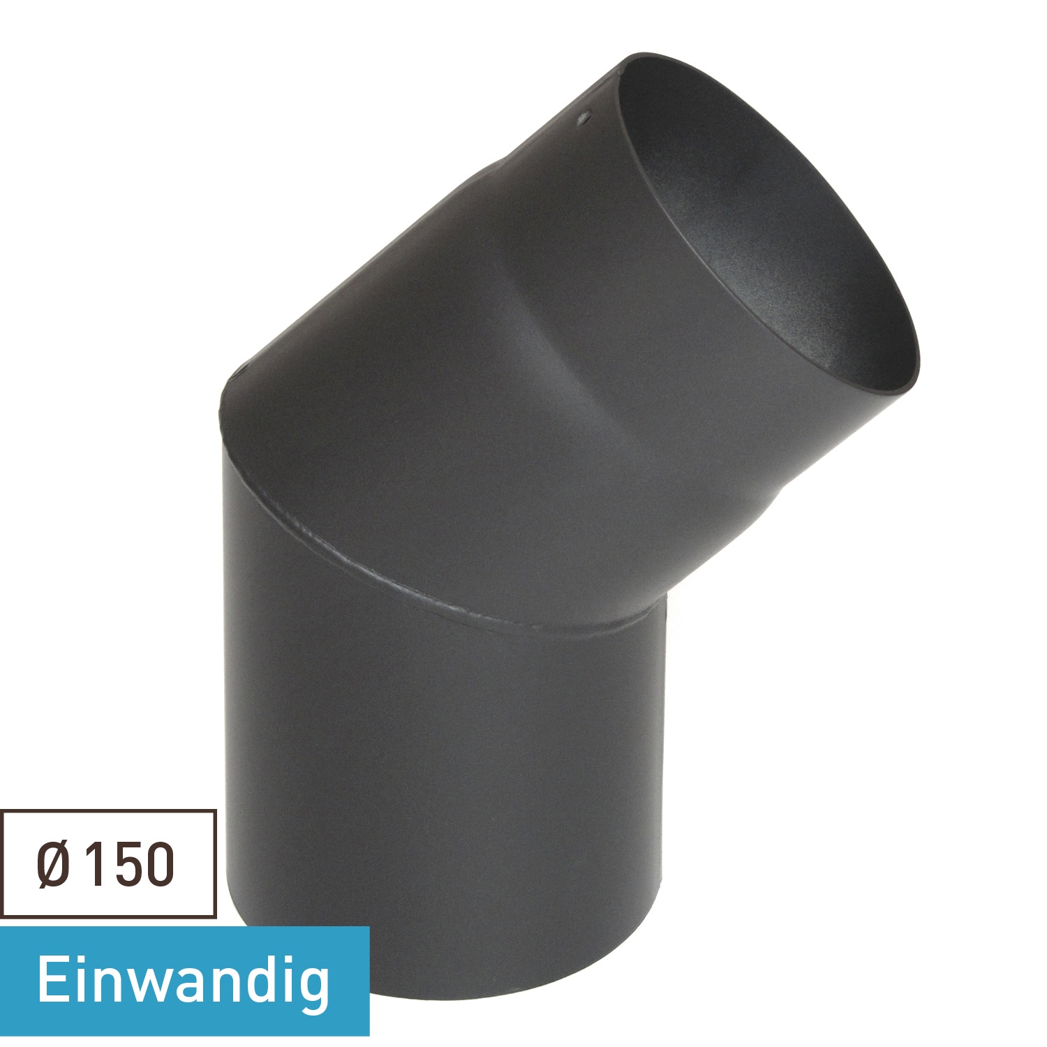 Raik Basic Rauchrohrbogen 150mm gussgrau 45° ohne Tür für Rauchrohr / Ofenrohr