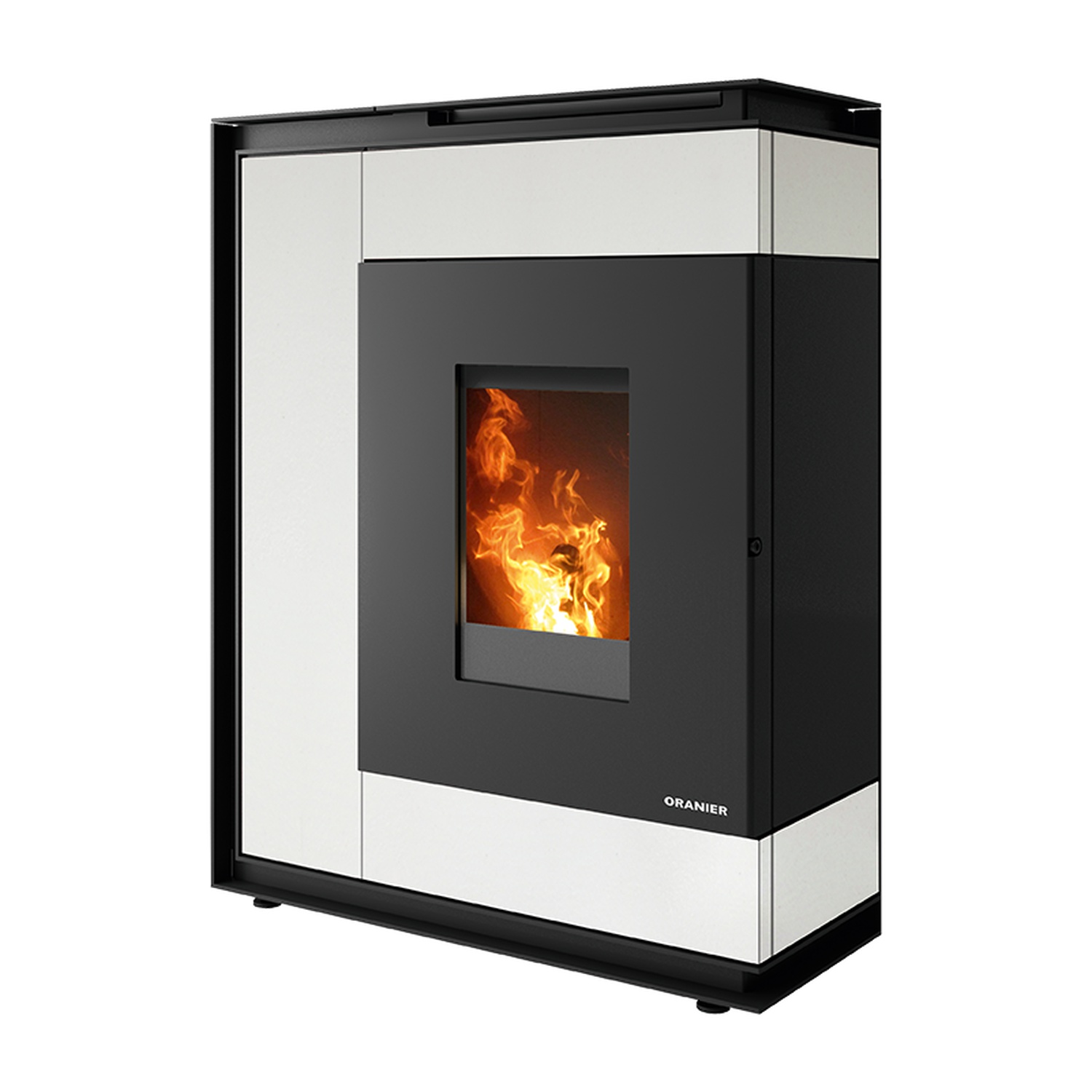 Oranier Boreas Pelletofen Sintered Stone Seidenweiß LAS