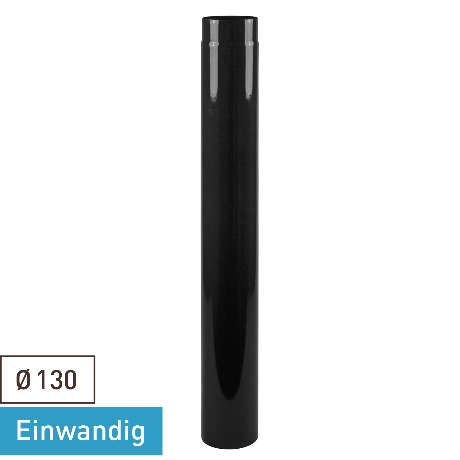 Raik Rauchrohr / Ofenrohr Emaille 130mm - 1000mm Schwarz