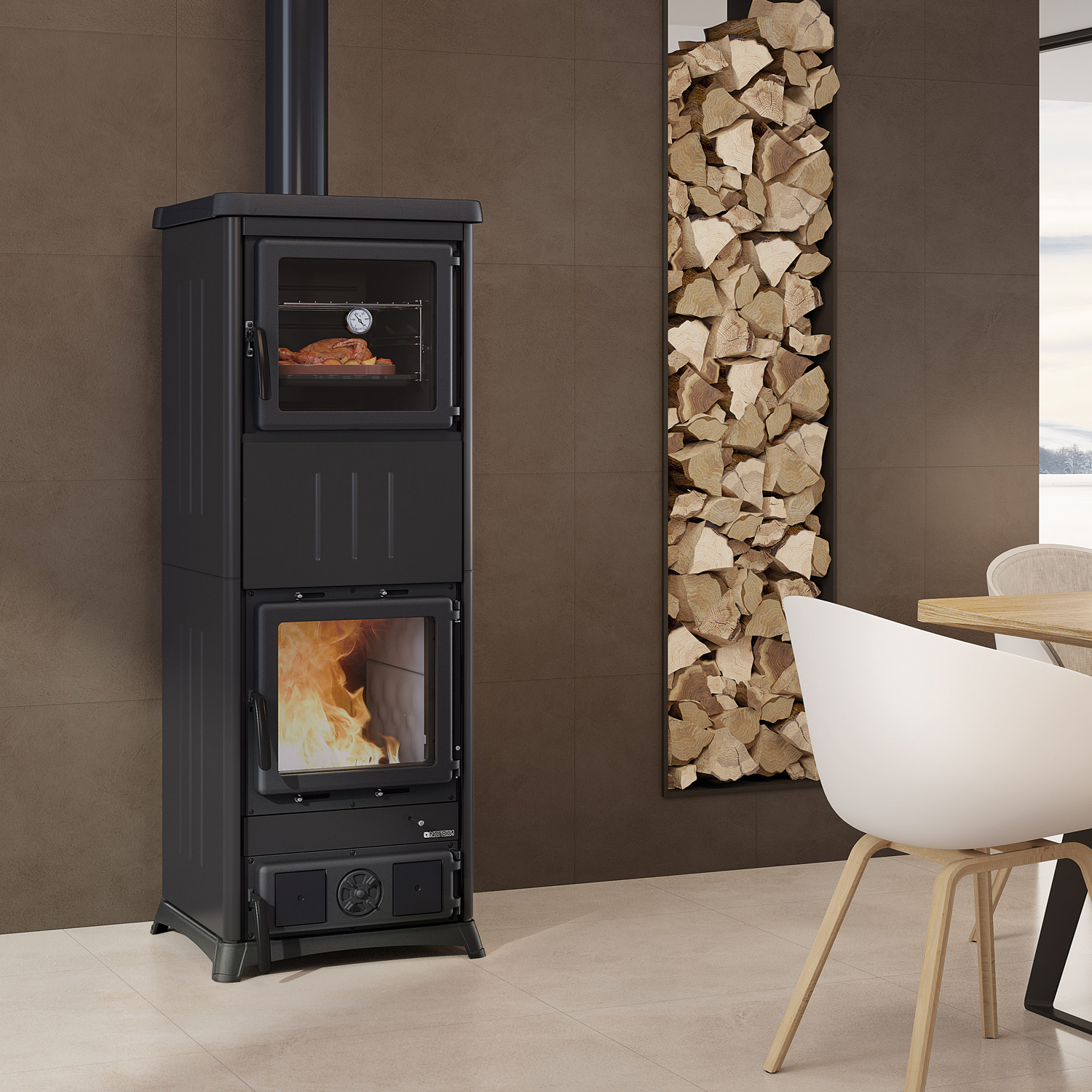 La Nordica Prestige Line Nova Forno Kaminofen Stahl Schwarz-Anthrazit