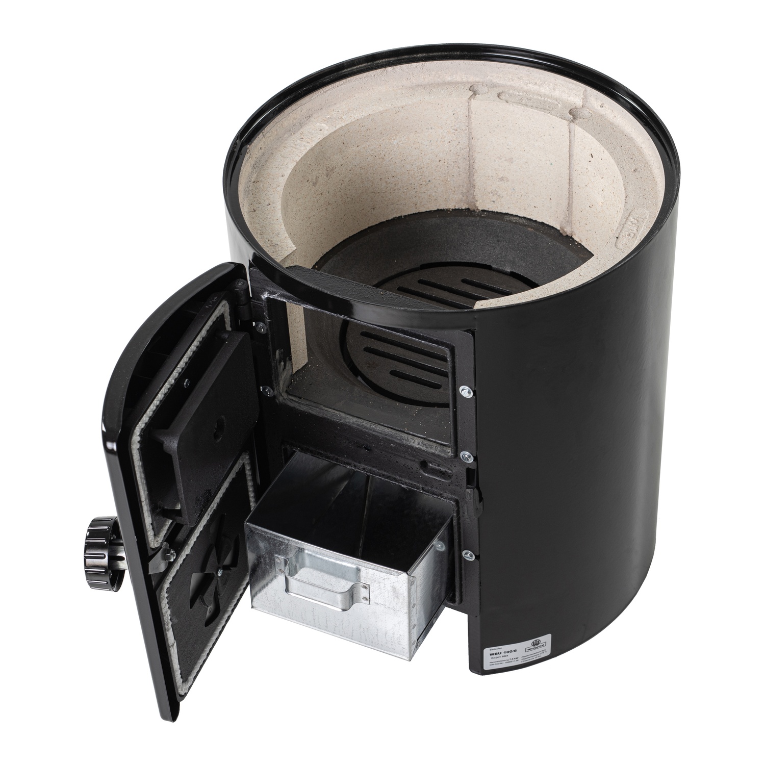 Wittigsthal Badeofen druckfest D100 - Oberofen Edelstahl 100L, Unterofen 100/6 schwarz, ohne MB