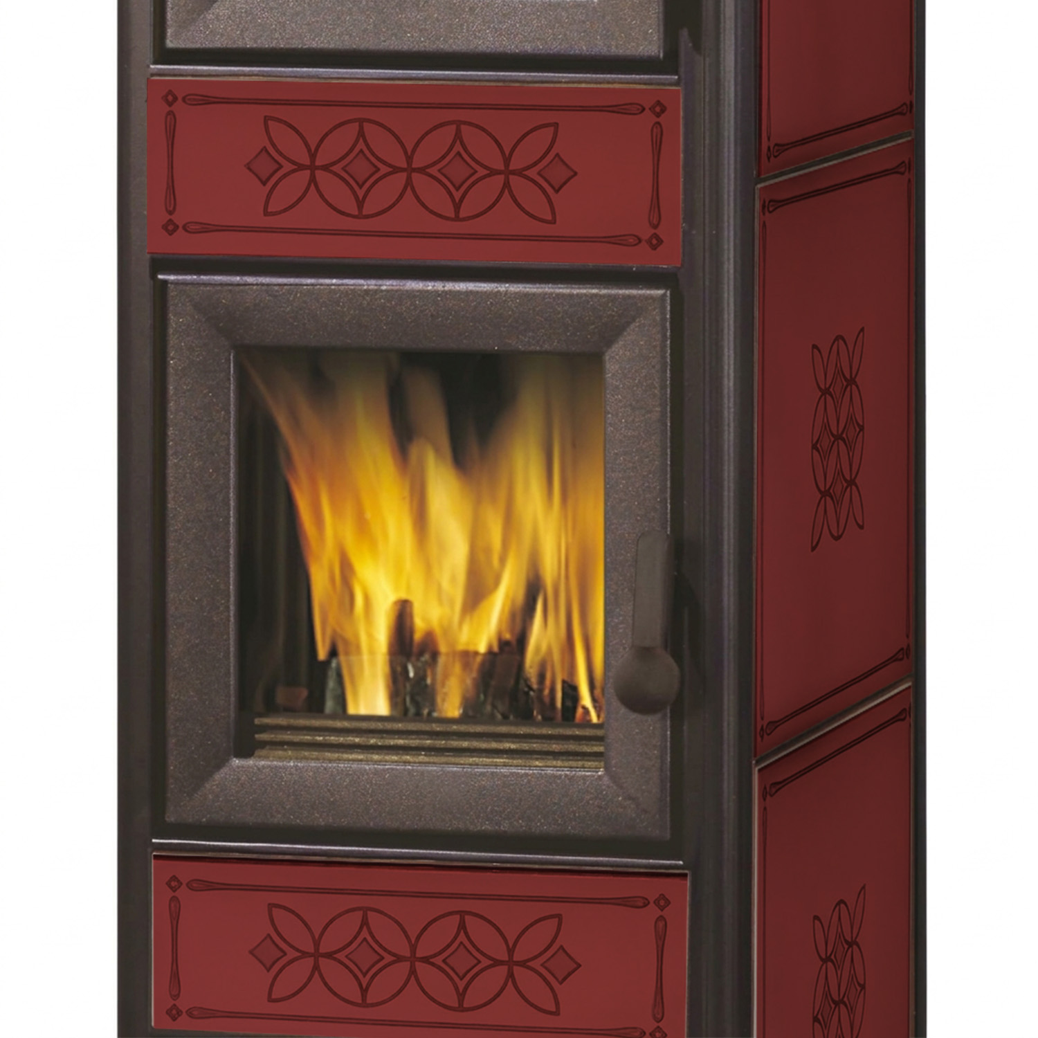 EK63 Decor C Evo Kaminofen Keramik bordeaux