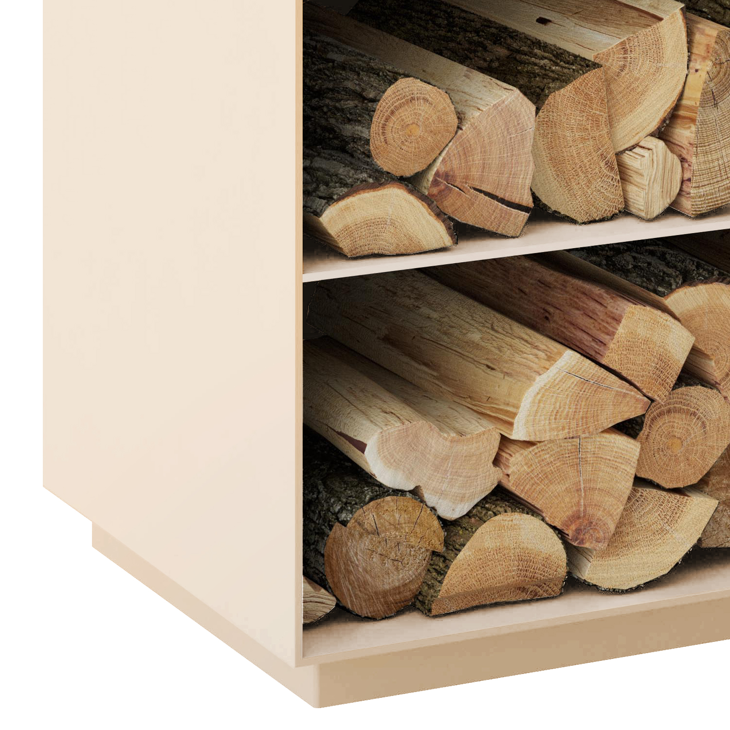 Spartherm Holzfach für Passo XS seitlich links Perle