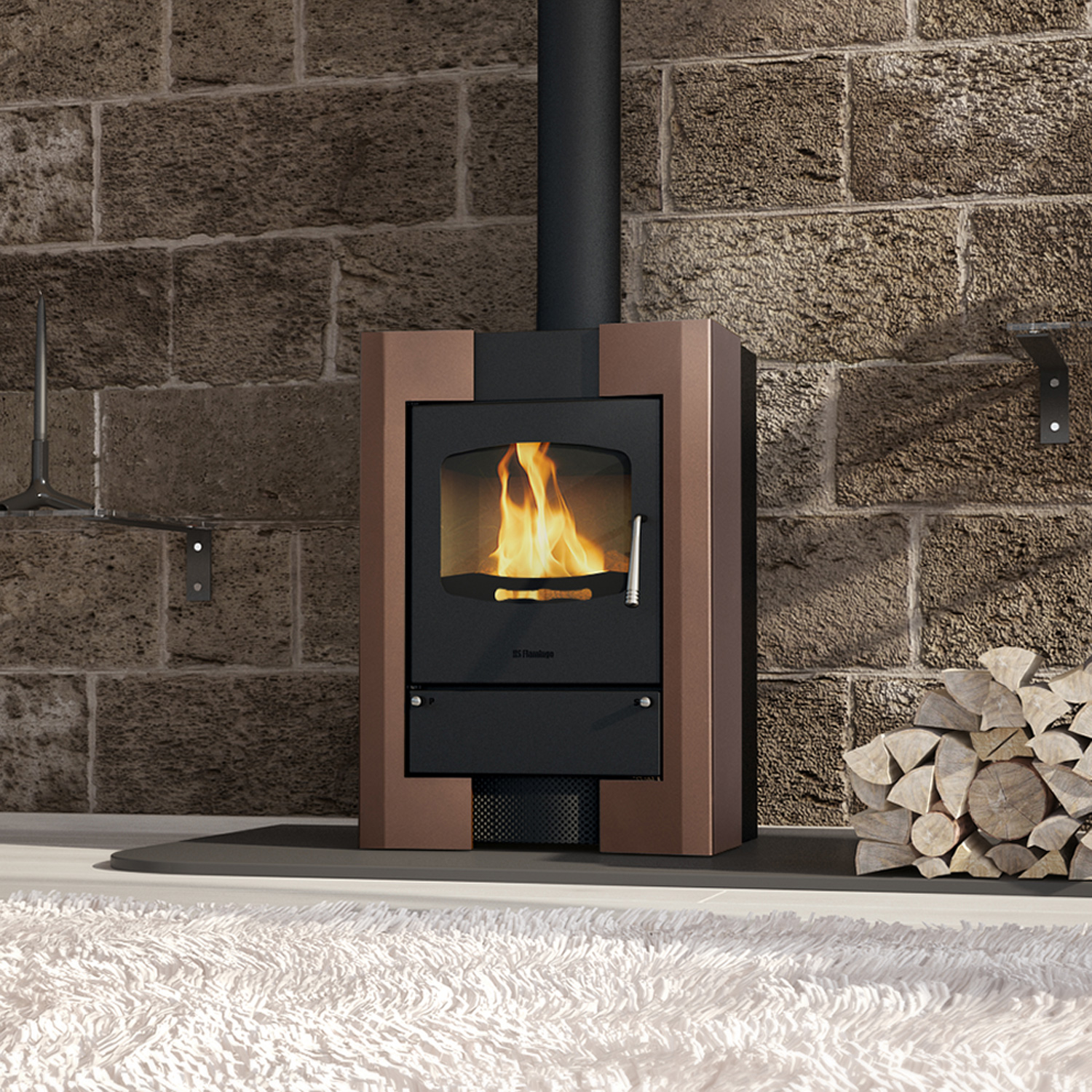 Kaminofen HS Flamingo ESPO 1 Samet Brown