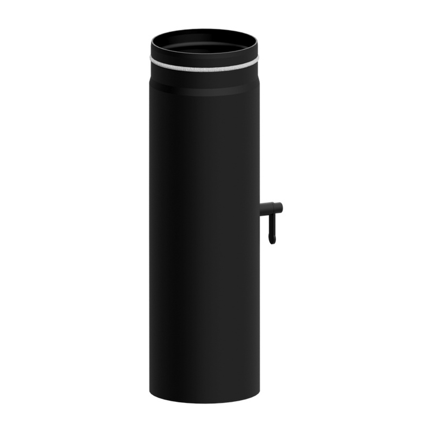 Raik Rohr LS Durchmesser 150x500x2,00mm eingezogen mit eingelegter Tür mit Drosselklappe schwarz
