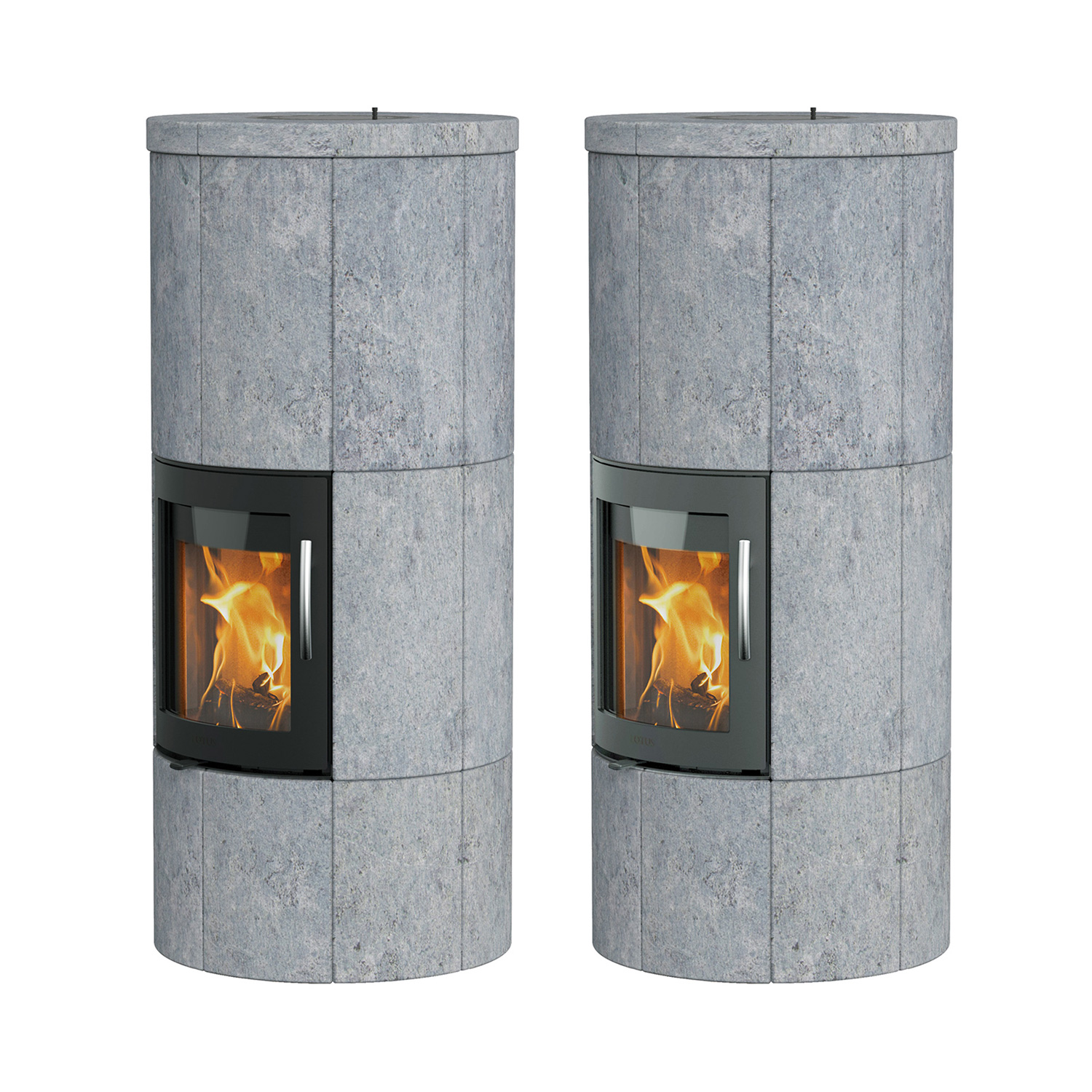 Lotus M Basic Kaminofen Grau Speckstein, RR oben Lotus M Basic Kaminofen Grau Speckstein, RR oben