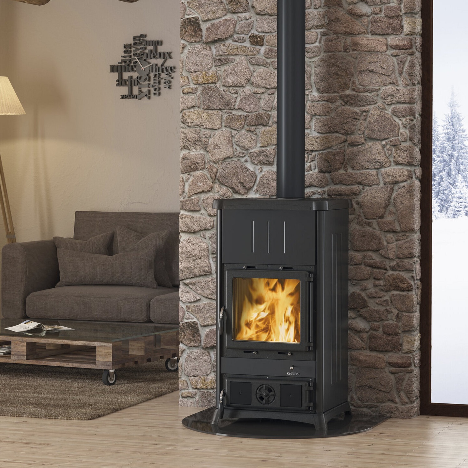 La Nordica FEDORA.16 STEEL - Anthrazit Schwarz Kaminofen