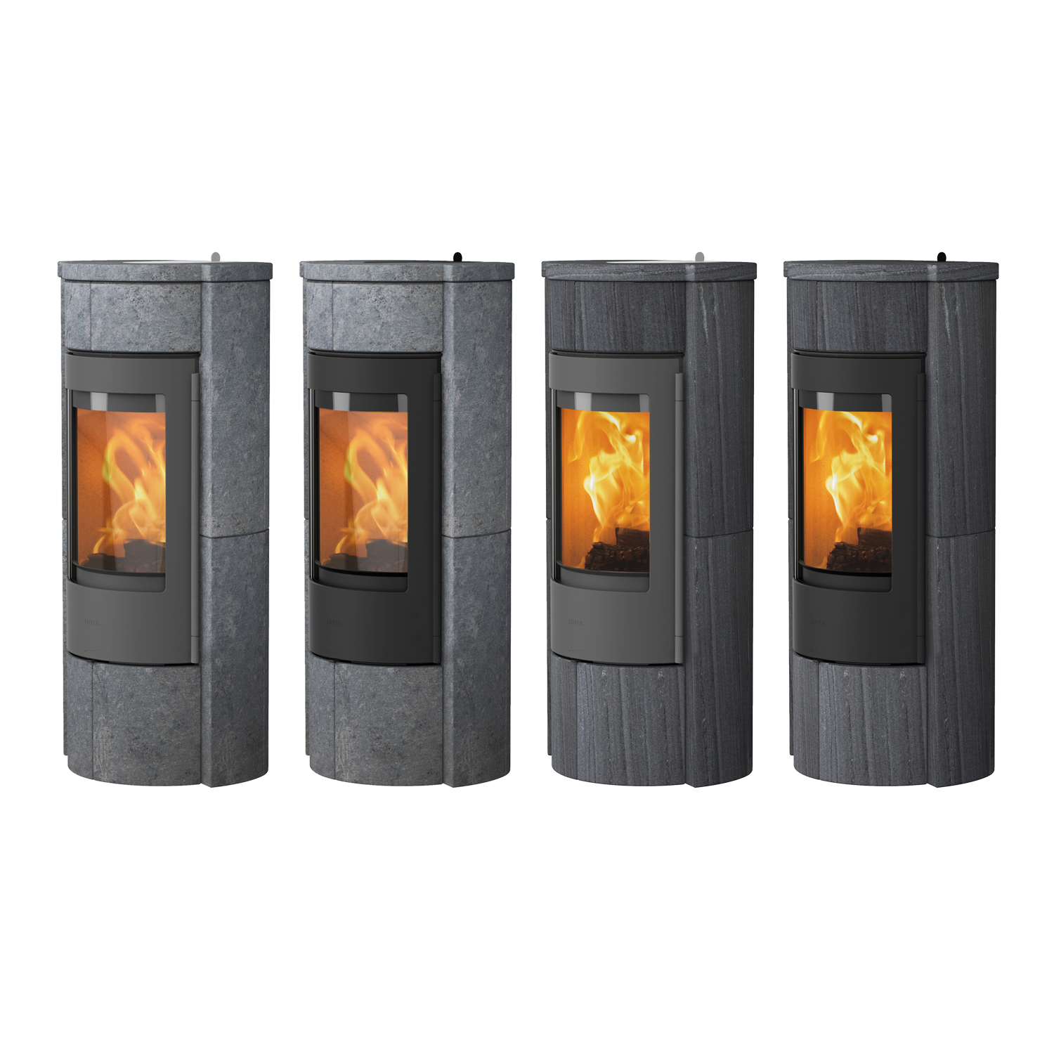 Lotus Prestige M Kaminofen Schwarz/ Speckstein, Rauchabgang oben