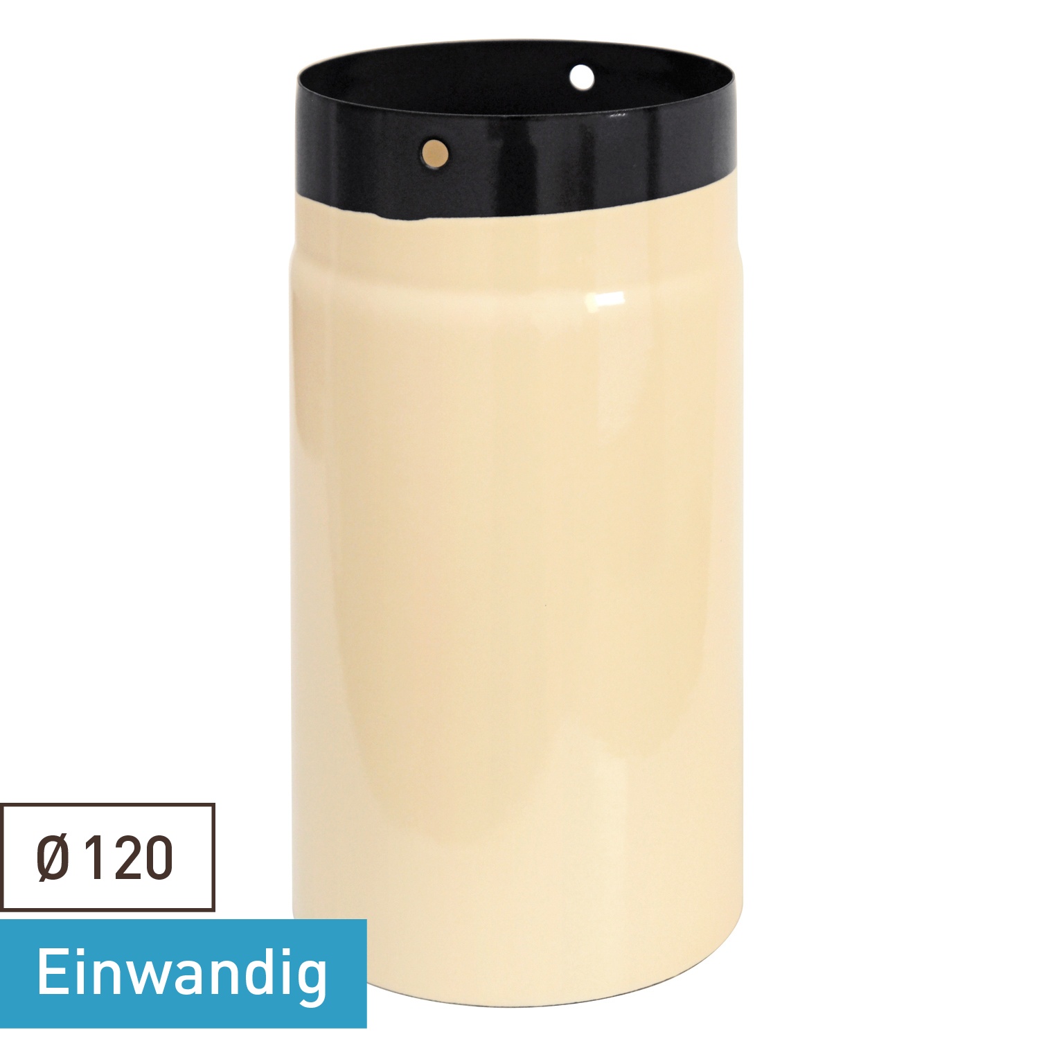 Raik Rauchrohr / Ofenrohr Emaille 120mm - 250mm Elfenbein