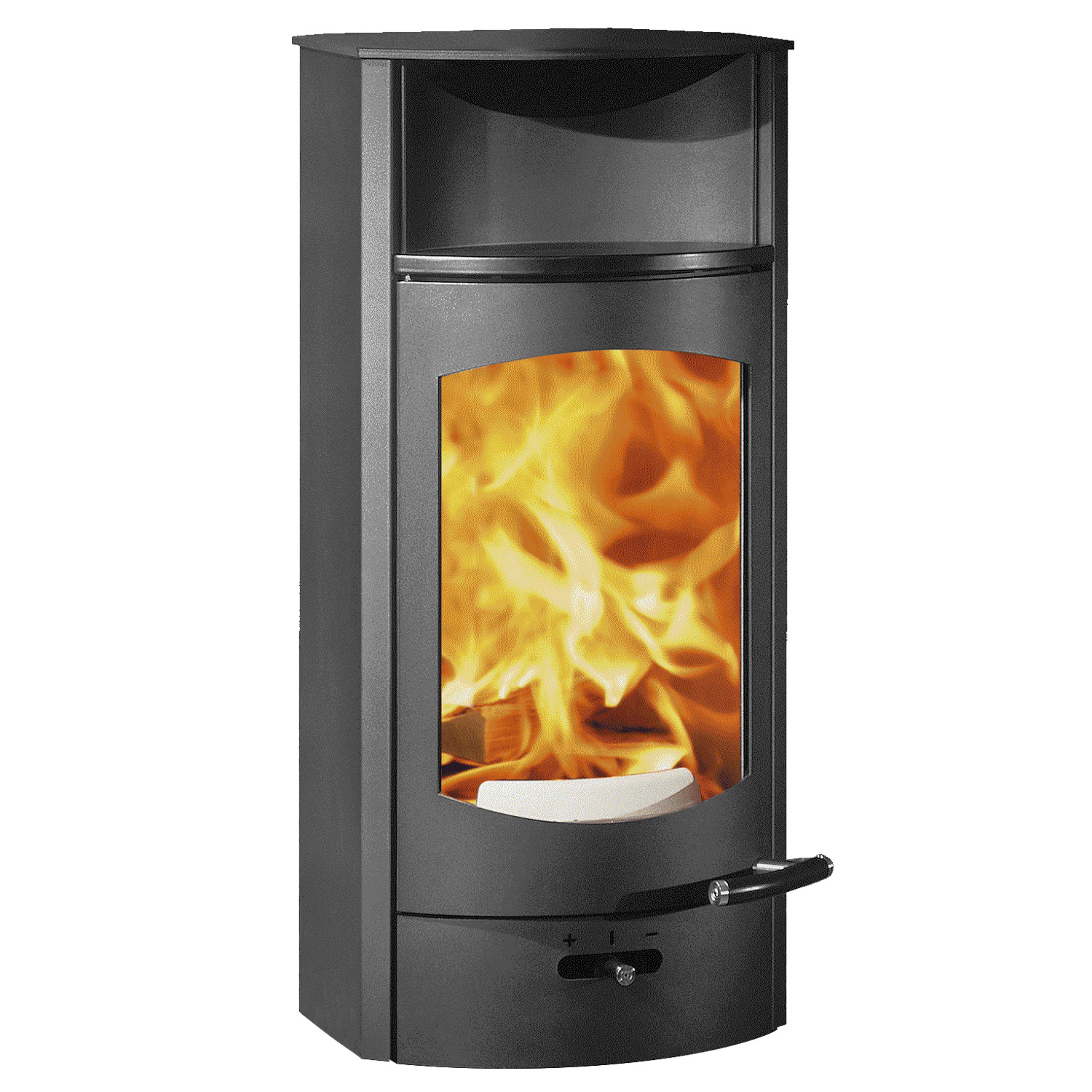 Austroflamm Flok 2.0 Kaminofen Stahl Schwarz, RR hinten