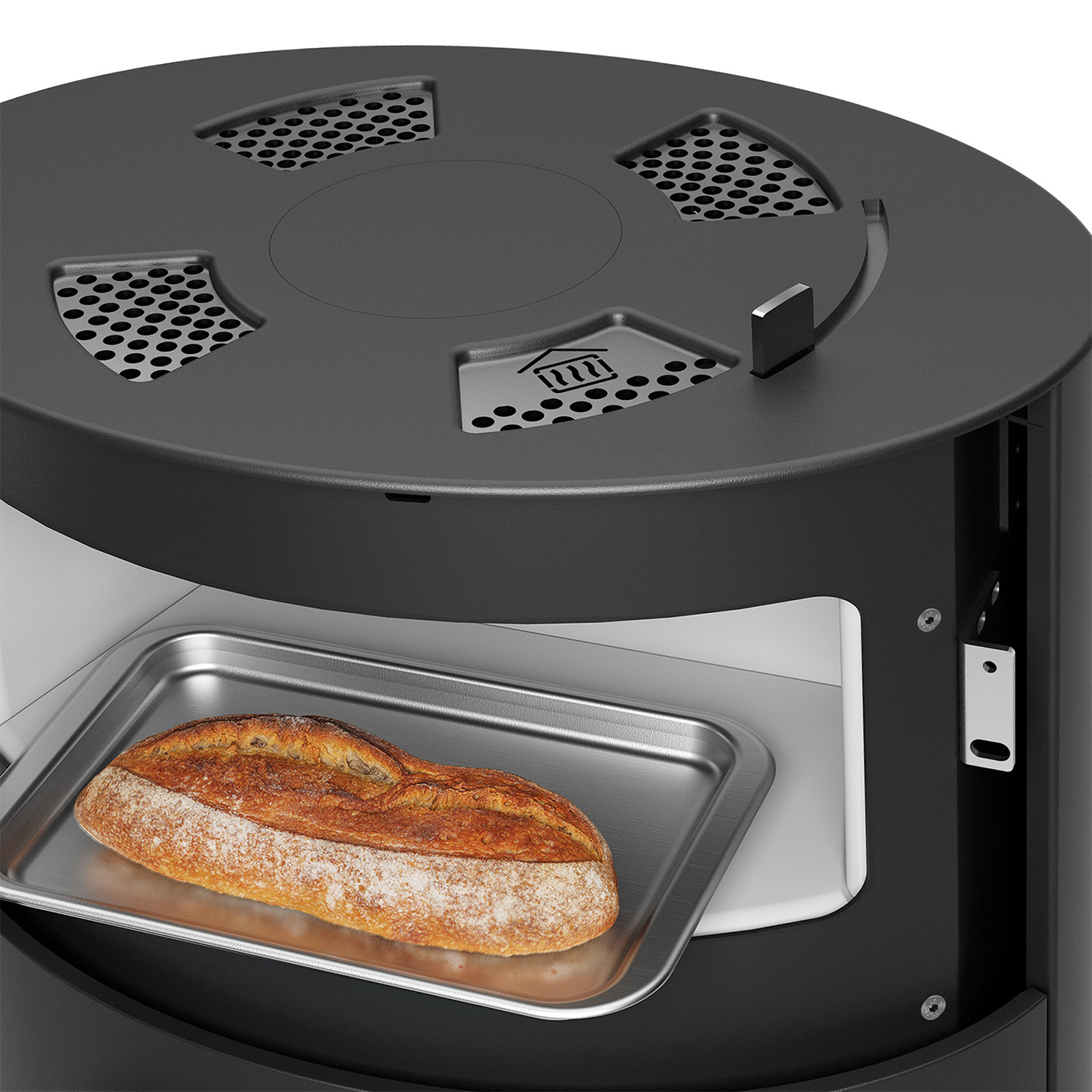 Austroflamm Clou Xtra Back Kaminofen Stahl Gussgrau + 1 m³ Kaminholz gratis