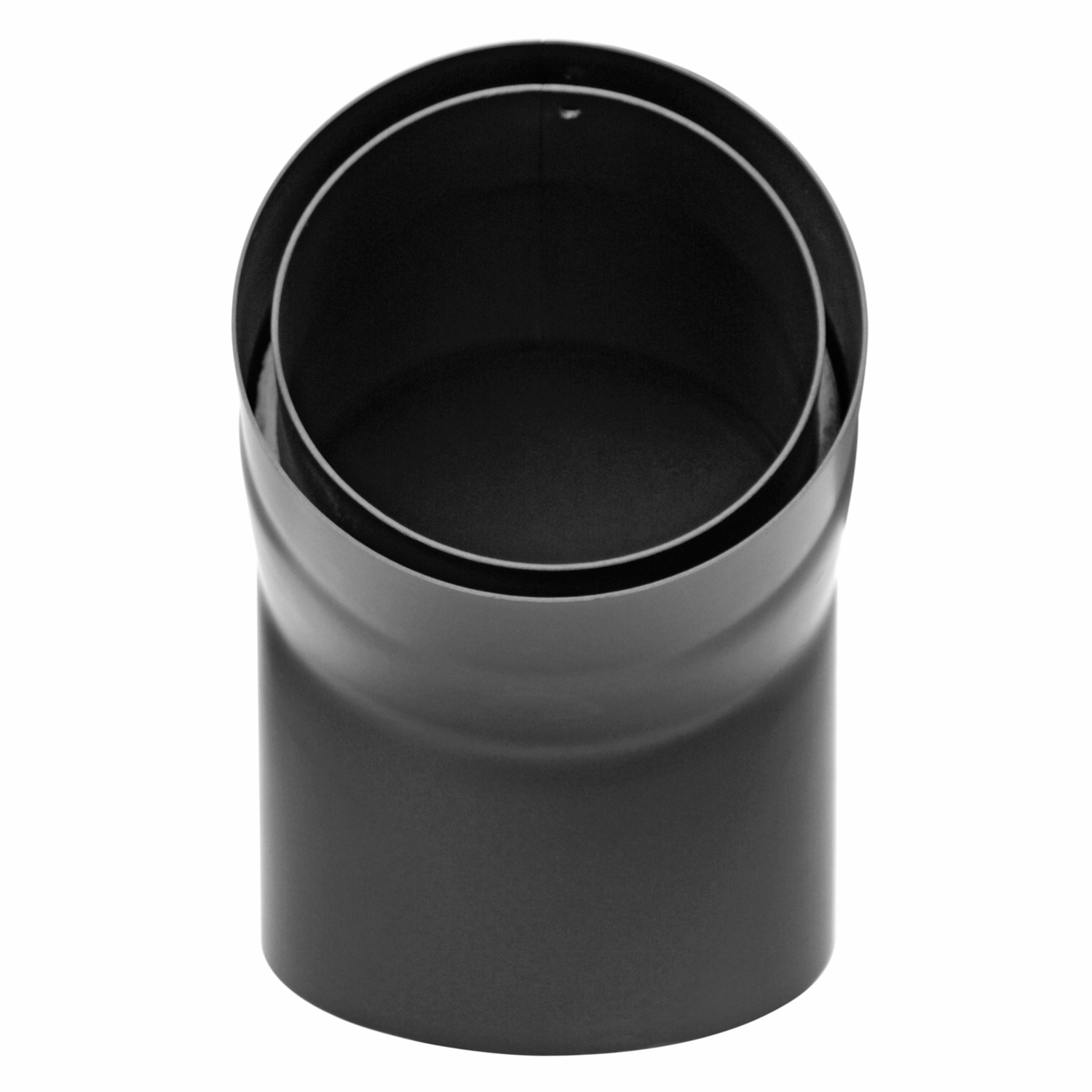 Raik Izoker Rauchrohrbogen 150mm schwarz doppelwandig 45° ohne Tür für Rauchrohr / Ofenrohr