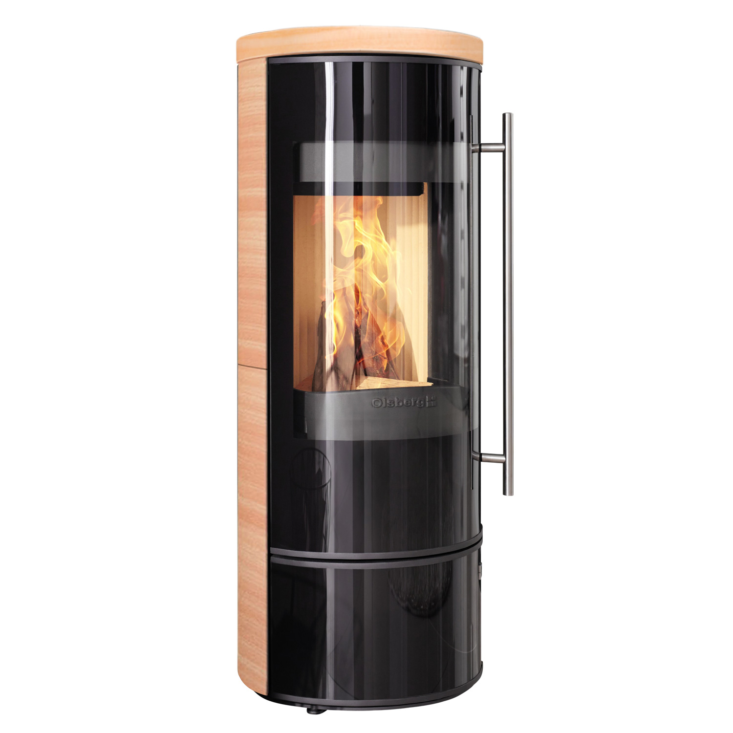 Olsberg Tipas Compact III Kaminofen Stahl Schwarz / Keramik Caffe Coretto
