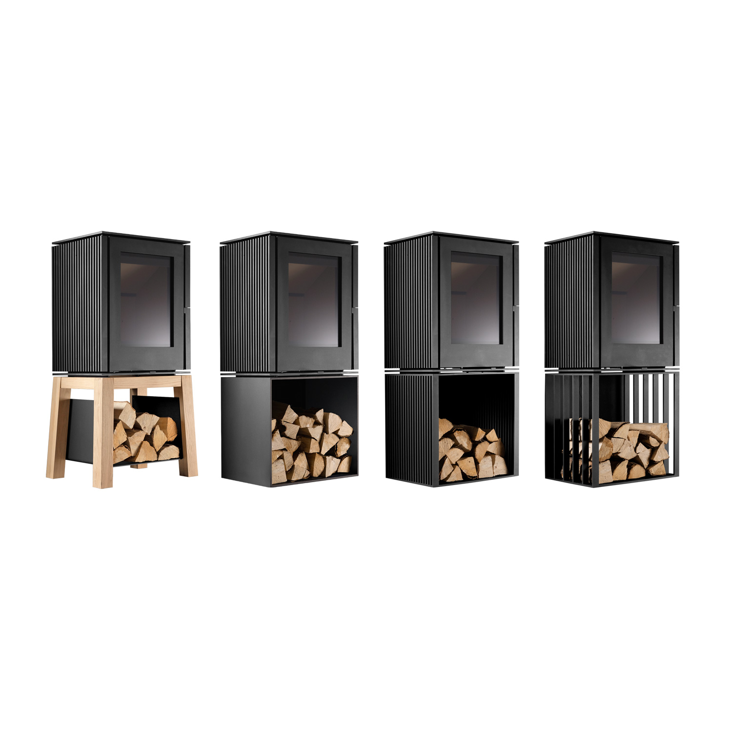 Schmitzker Cuby Kaminofen mit Holzsockel Schmitzker Cuby Kaminofen mit Holzsockel