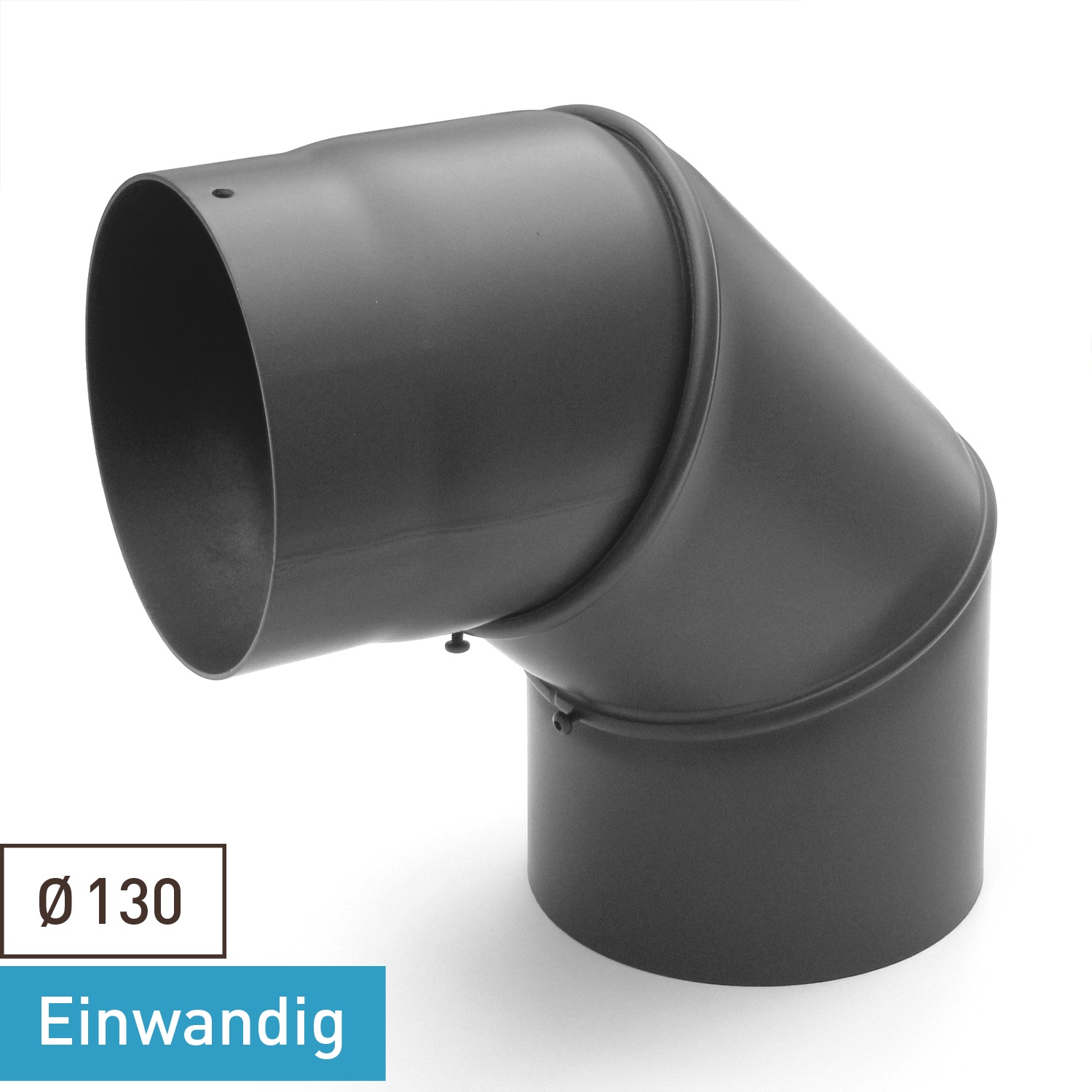 Raik Basic Rauchrohrbogen 130mm gussgrau 0–90° ohne Tür für Rauchrohr / Ofenrohr