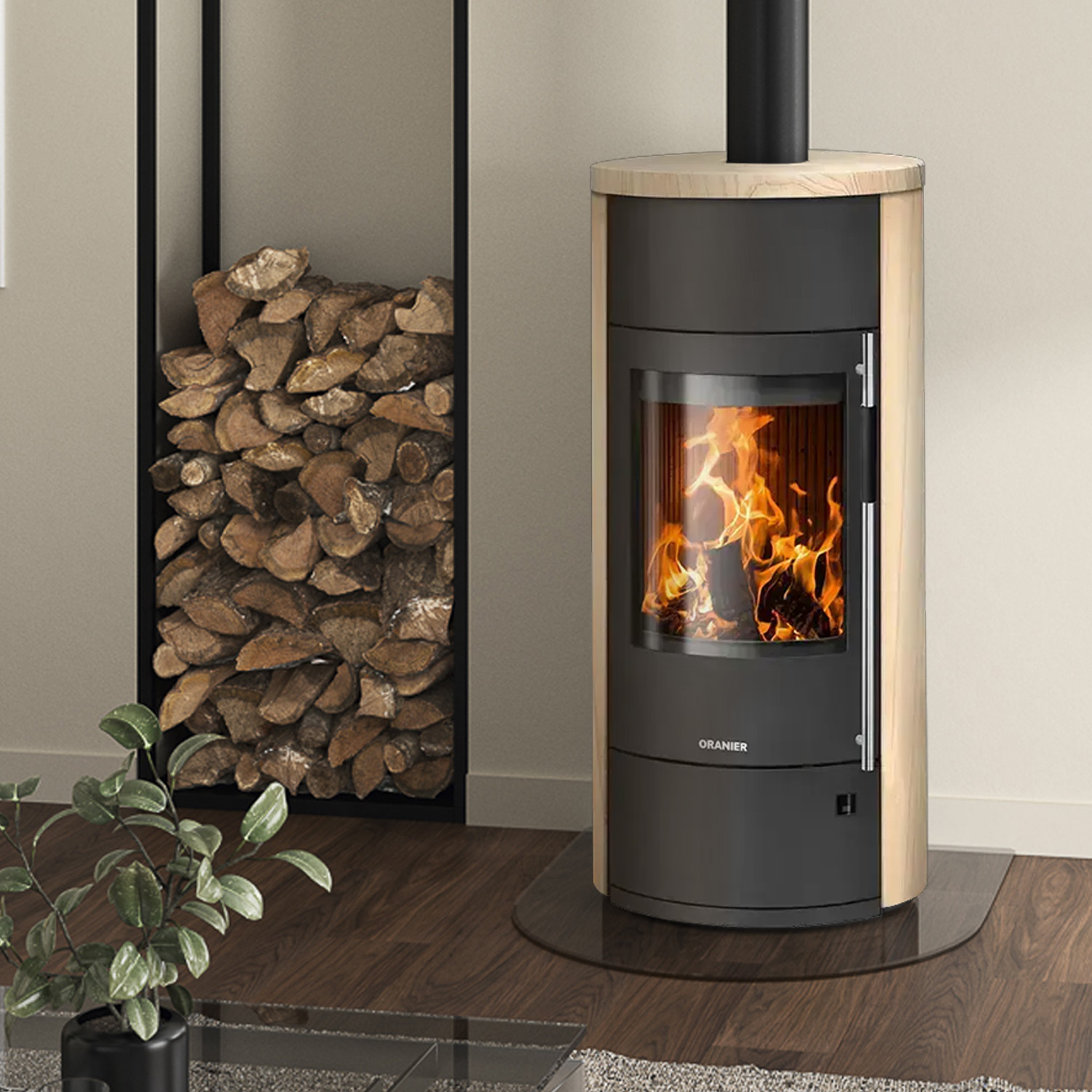 Oranier Polar Neo Aqua wasserführender Kaminofen Sandstein