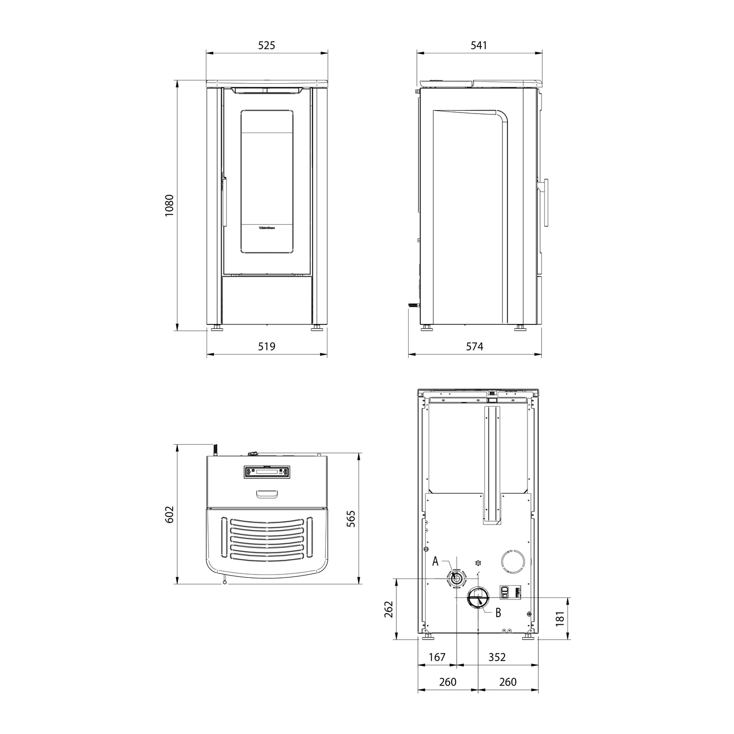 Extraflame DAHIANA 5.0 EVO - Bordeauxrot Pelletofen