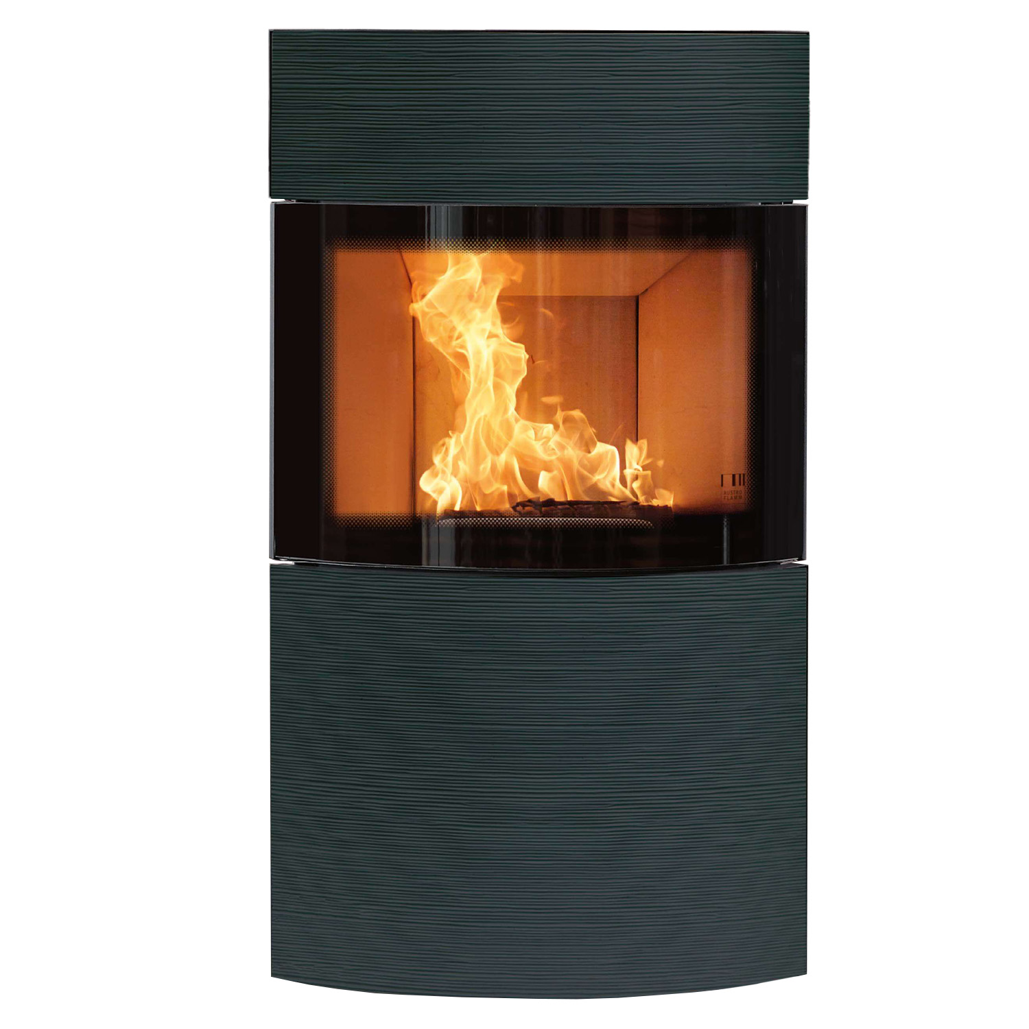 Austroflamm Fynn Xtra 2.0 Kaminofen Stahl Schwarz / Keramik Rille Schwarz