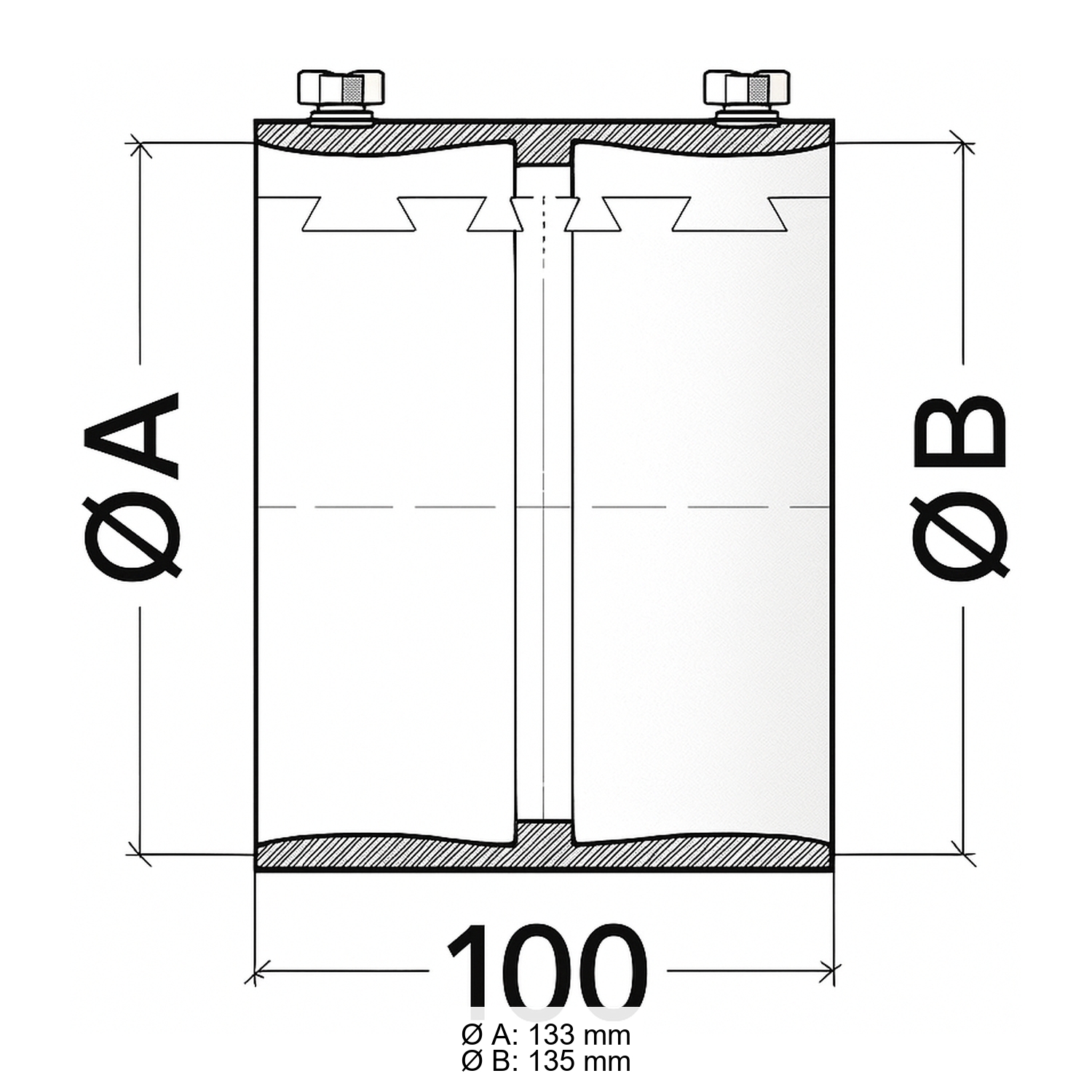 Schiedel Körperschallabsorber Ø130 mm für Öl/Gas matt