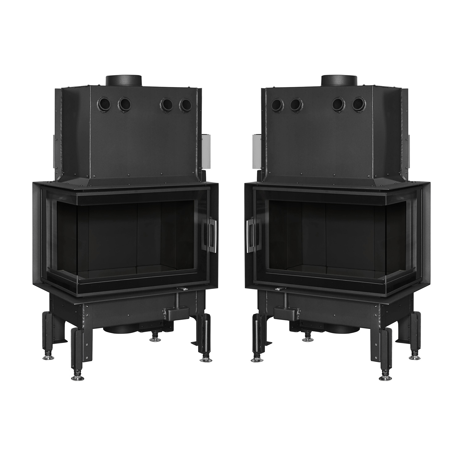 Austroflamm 63x40x42 K 2.0 Kamineinsatz Ecke rechts Feuerraum Schwarz