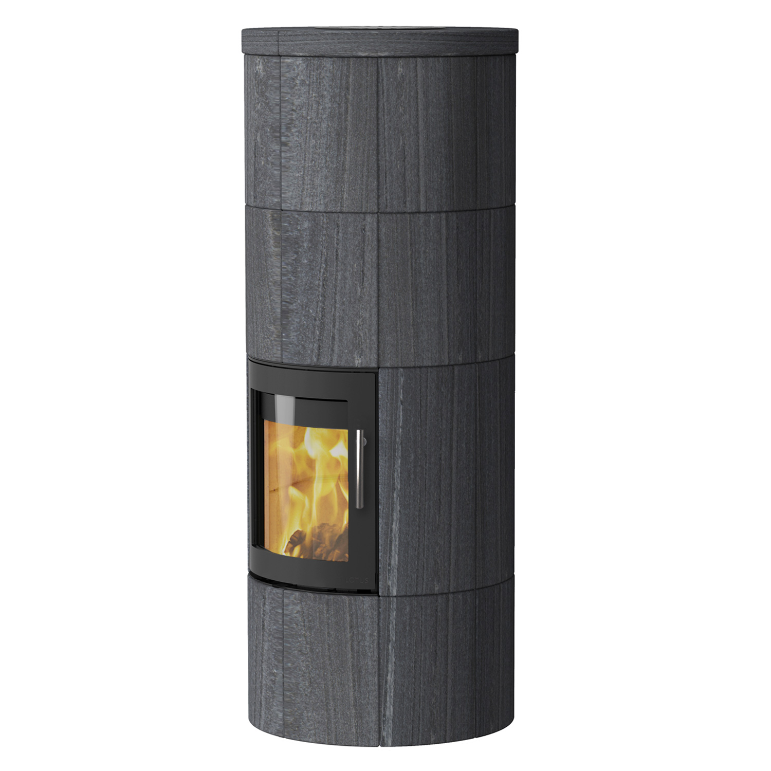 Lotus M2 Kaminofen Schwarz/ Indian Night, Rauchabgang hinten