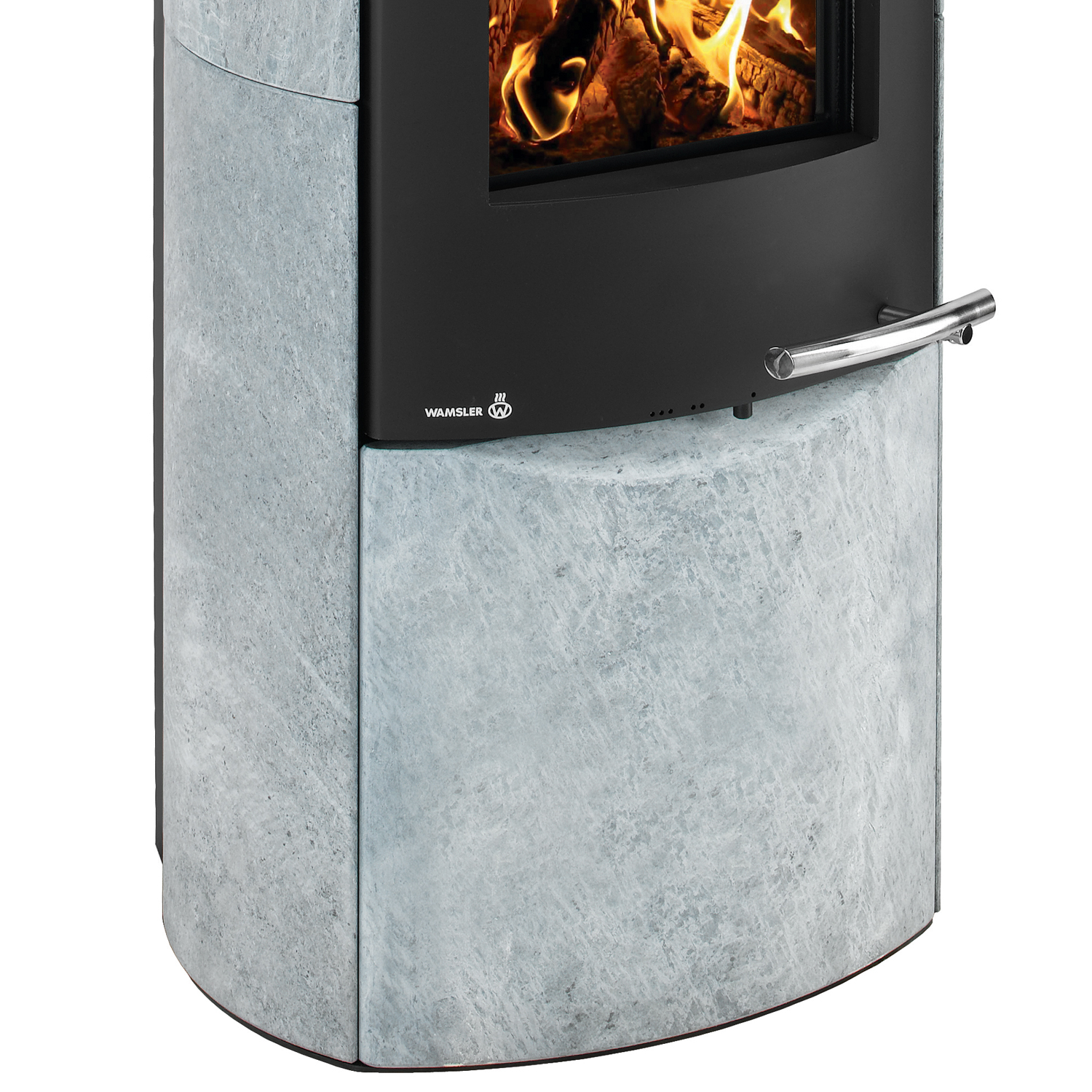 Wamsler Motho Kaminofen Stahl schwarz/ Naturstein